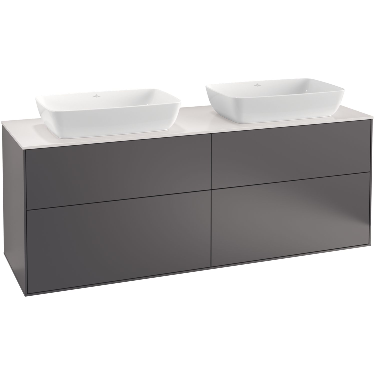 Tvättställsskåp Villeroy & Boch Finion med 4 Lådor och Bänkskiva för Två Fristående Tvättställ | badrum - badrumsmobler - tvattstallsskap-och-kommod | KakelKungen