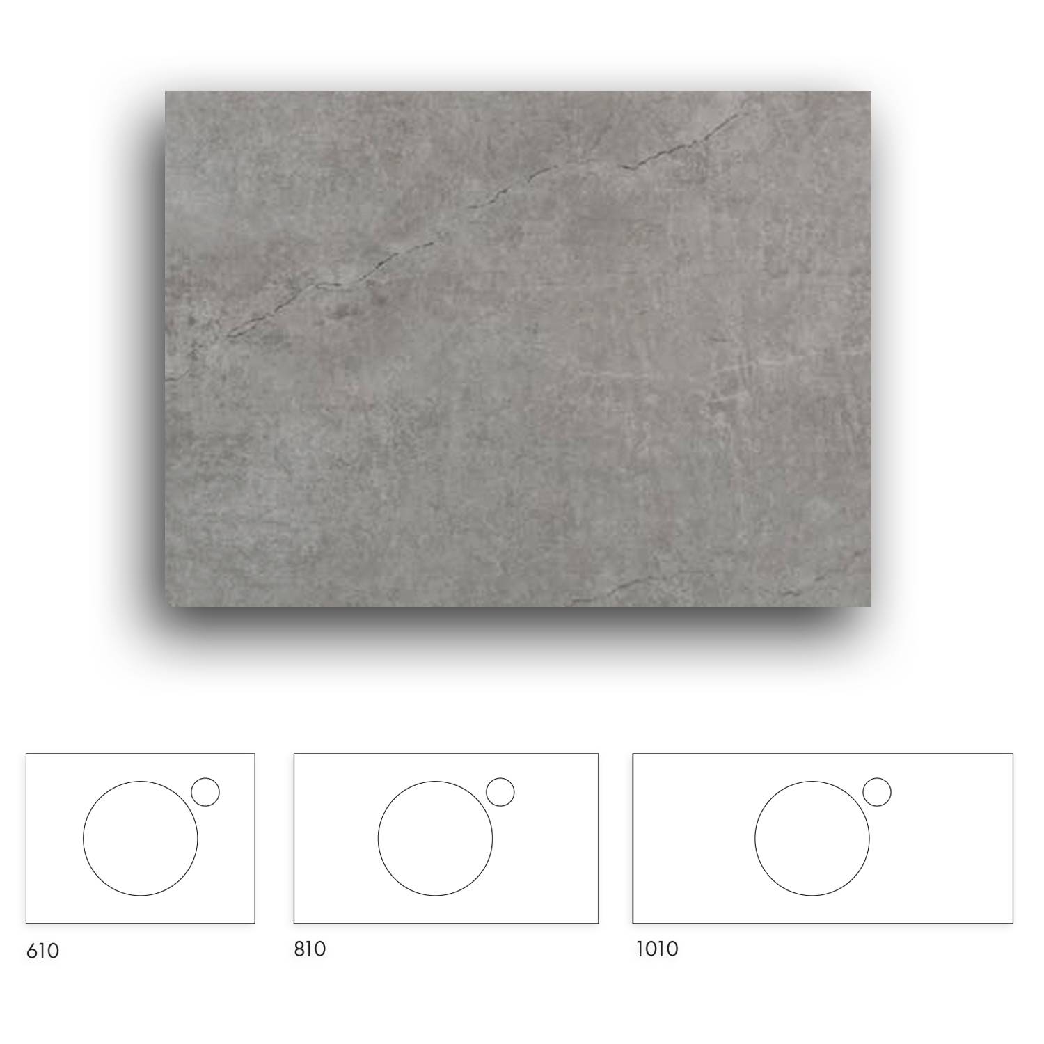 Bänkskiva Macro Design Crown+ Dekton  1010 till Tvättställsskåp Crown