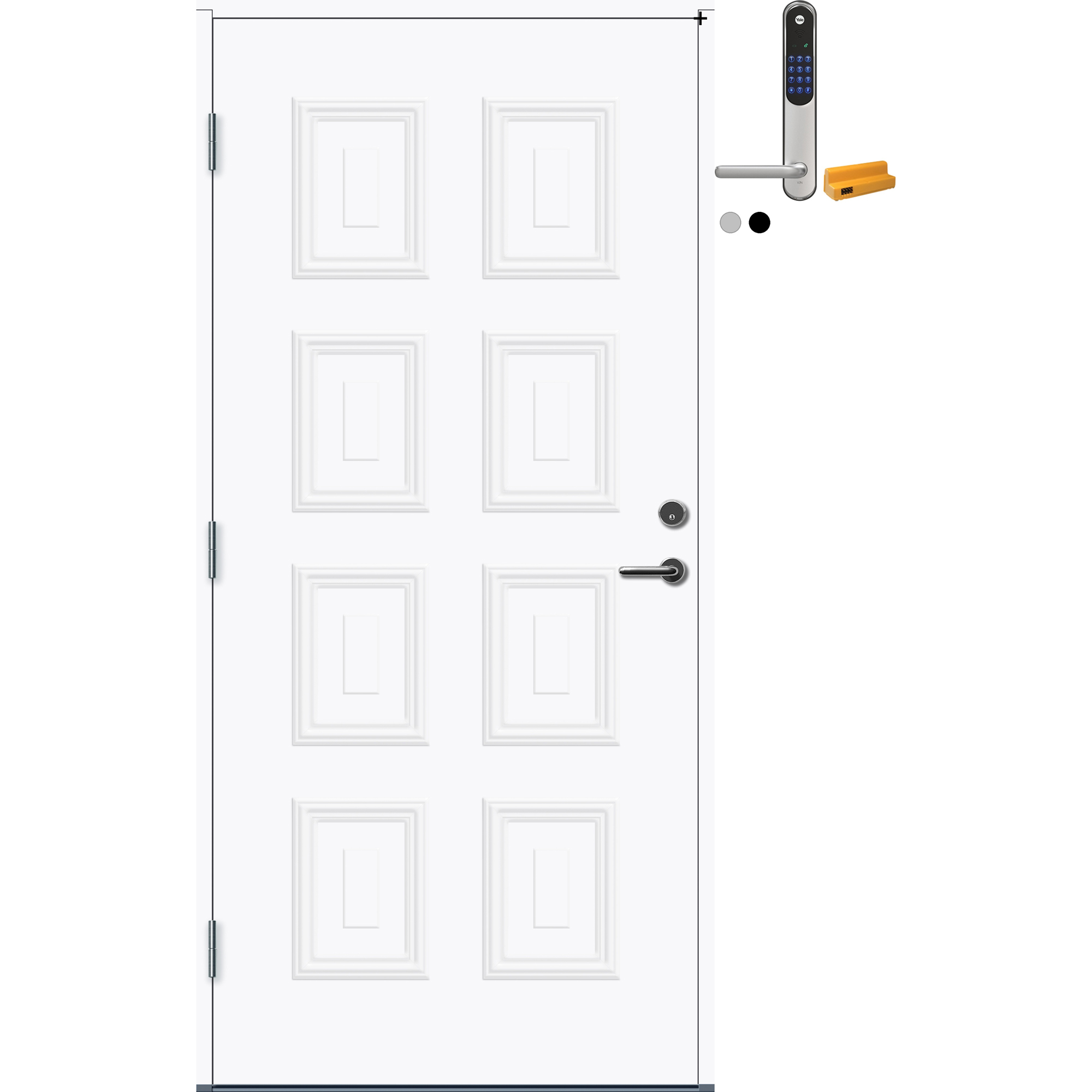 Ytterdør Bygg1 Fevik Thermoisolert med Yale Doorman Classic Home