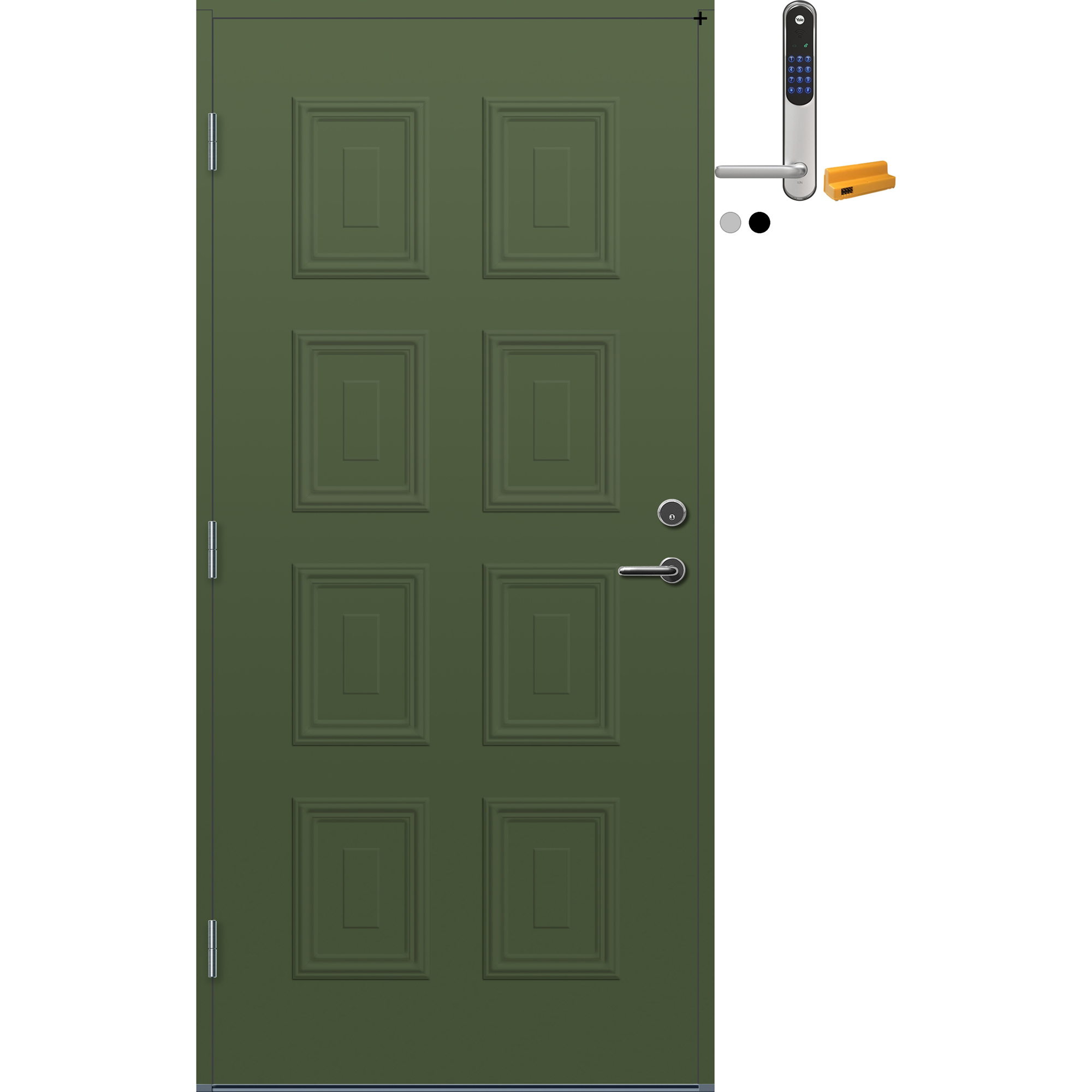 Ytterdør Bygg1 Fevik med Yale Doorman Classic Home