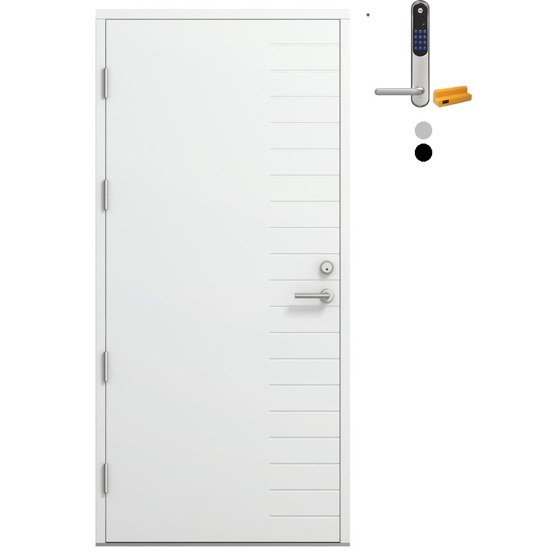 Ytterdør Bygg1 Fjell 06 Hvit med Yale Doorman Classic Home