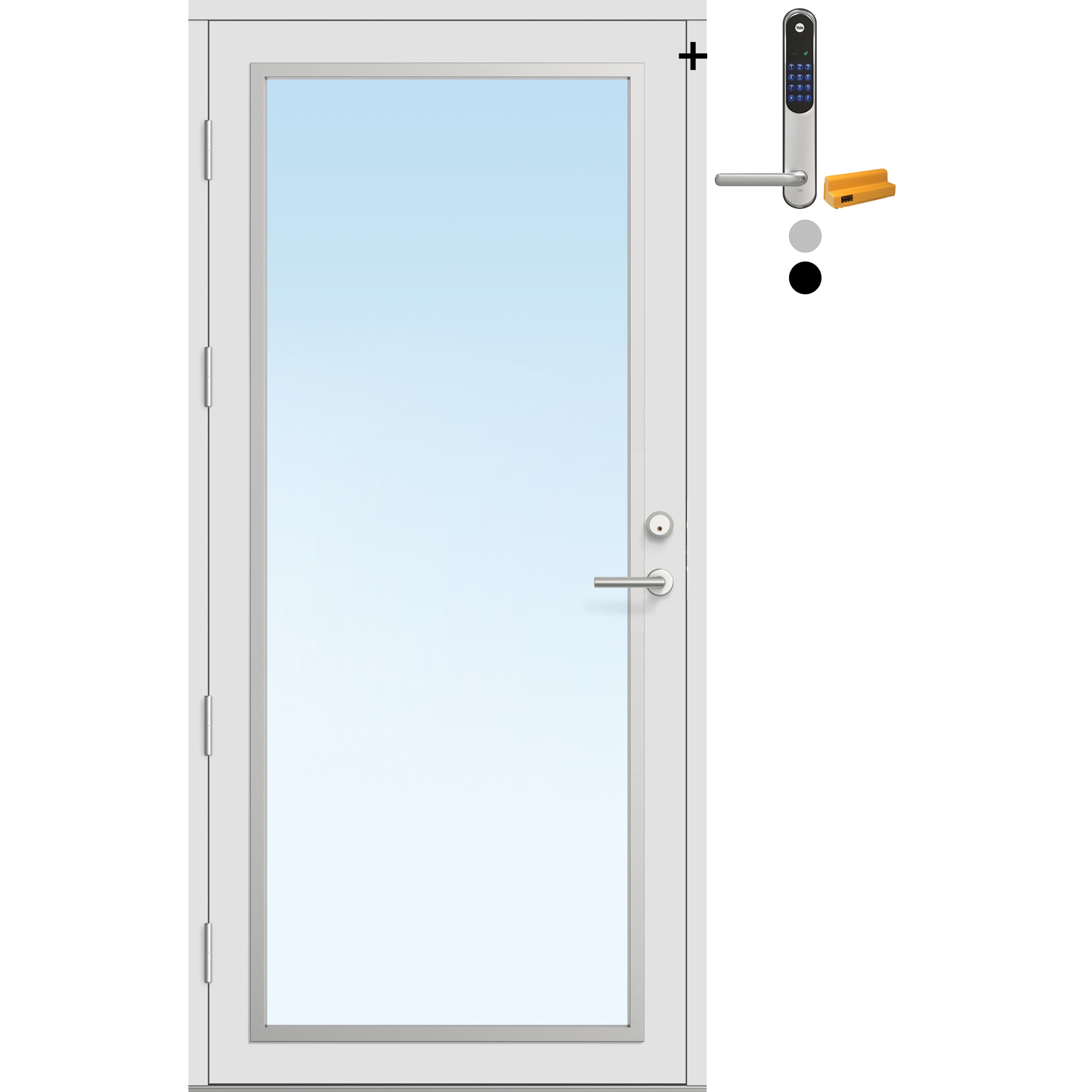 Ytterdør Bygg1 Fjell 11 Klarglass med Yale Doorman Classic Home
