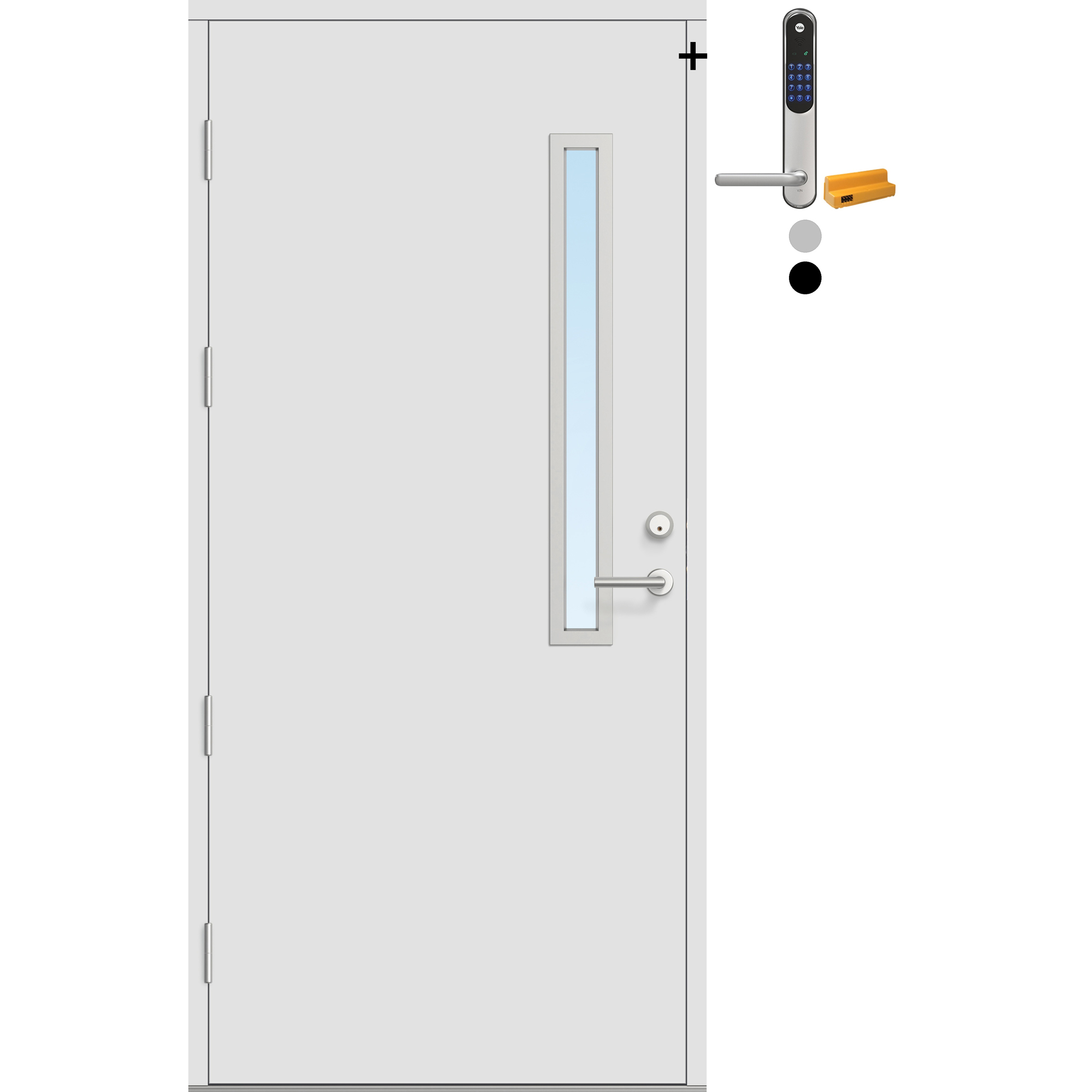 Ytterdør Bygg1 Fjell 12 Klarglass med Yale Doorman Classic Home