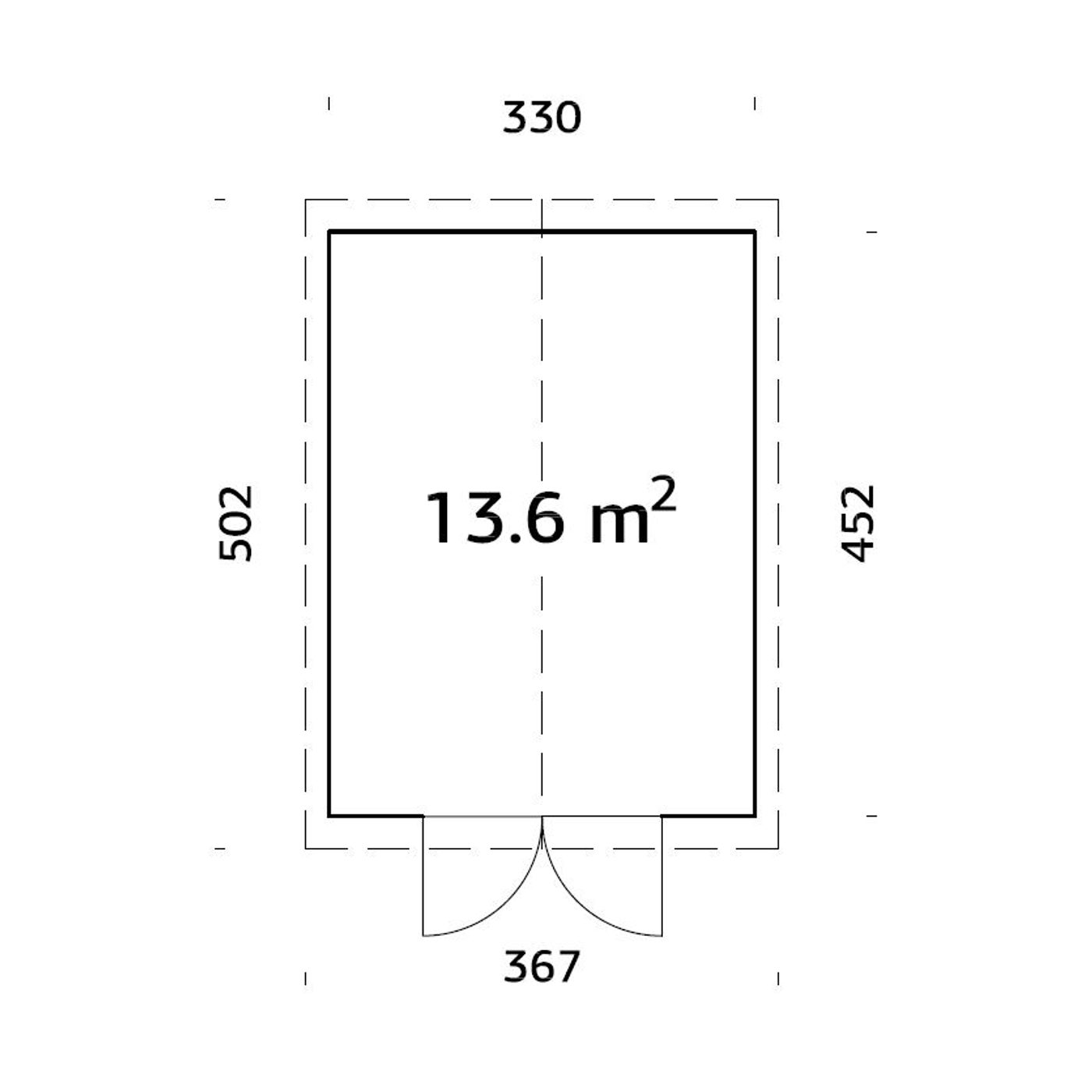Redskapsbod Palmako Martin 13,6 m2