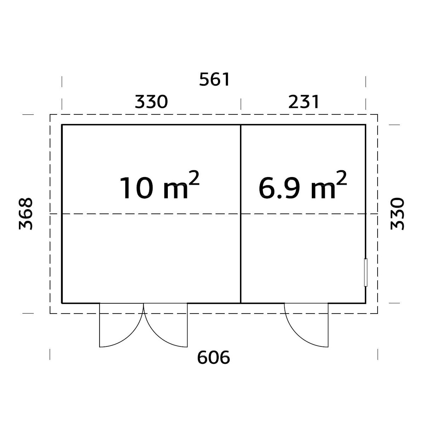 Redskapsbod Palmako Olaf 16,9 m2