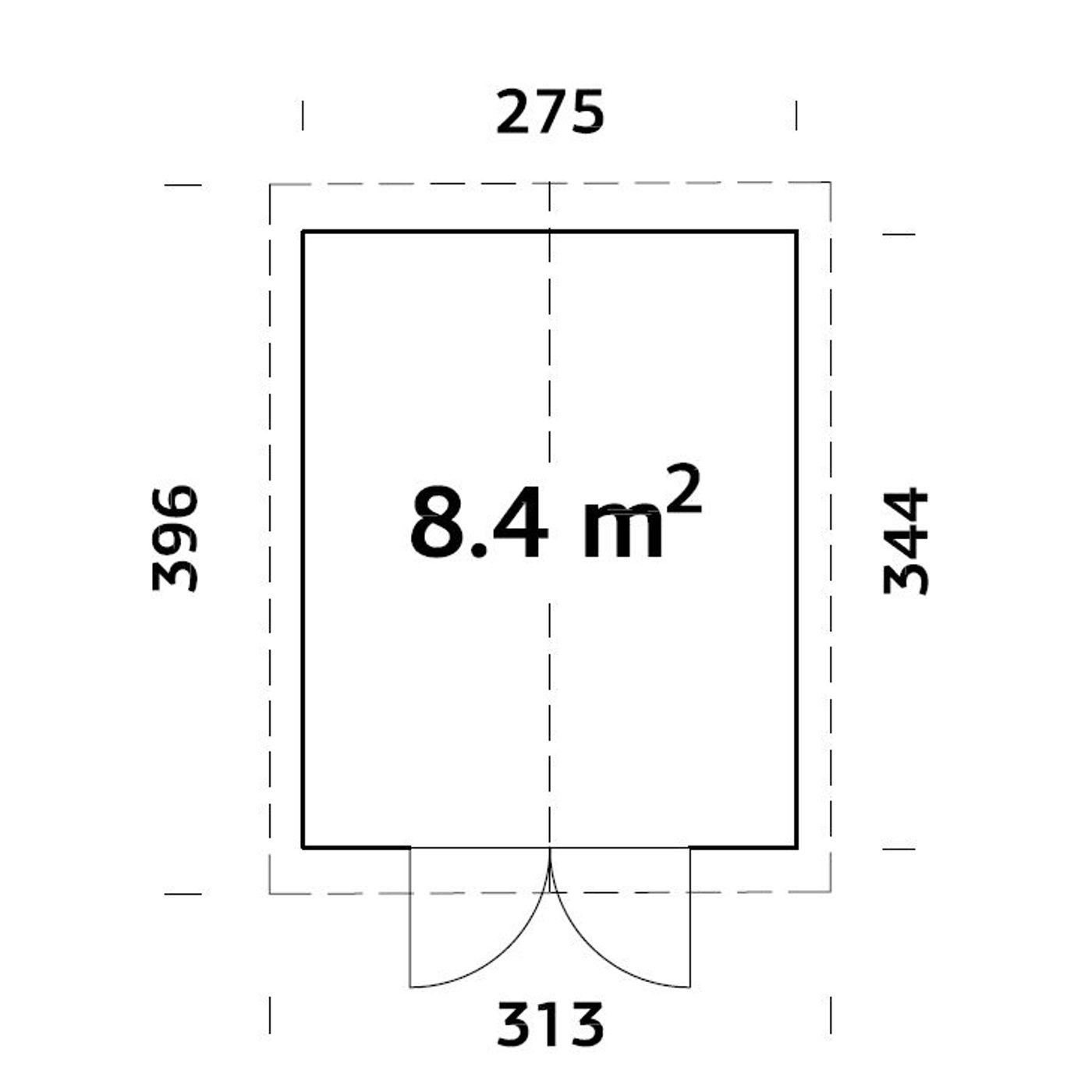 Redskapsbod Palmako Martin 8,4 m2