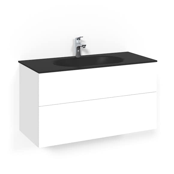 tvättställsskåp macro design crown push open med glastvättställ