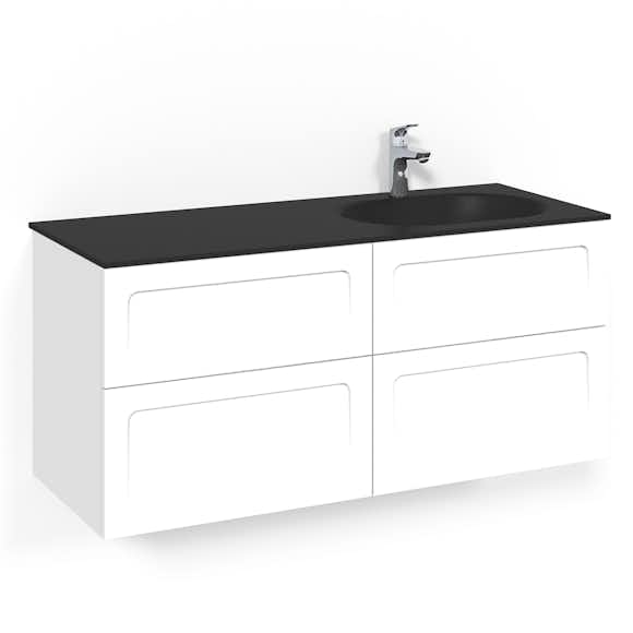 tvättställsskåp macro design crown shape med glastvättställ