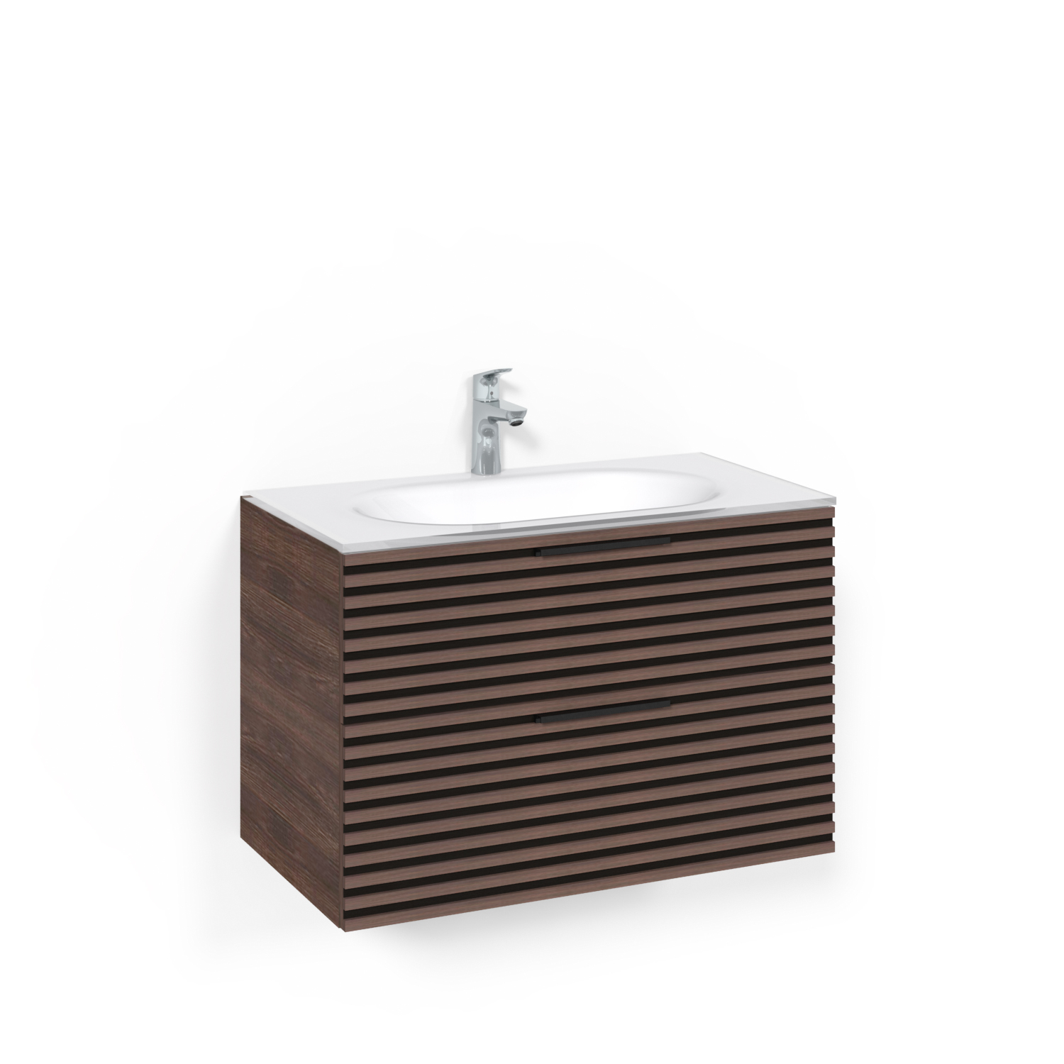 Tvättställsskåp Macro Design Crown Stripe Med Glastvättställ | badrum - badrumsmobler - tvattstallsskap-och-kommod | KakelKungen