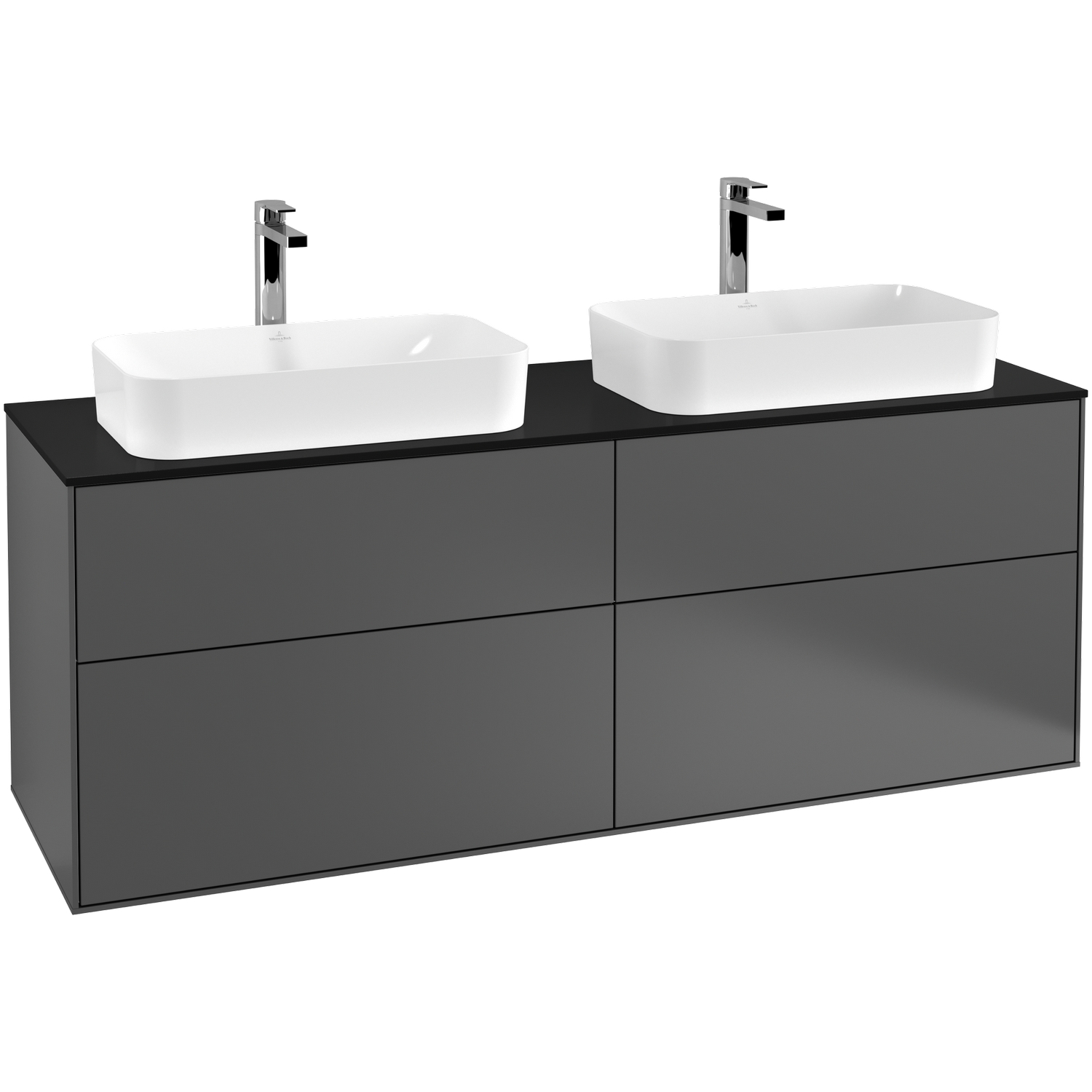 Tvättställsskåp Villeroy & Boch Finion med 4 Lådor och Bänkskiva för Två Fristående Tvättställ | badrum - badrumsmobler - tvattstallsskap-och-kommod | KakelKungen