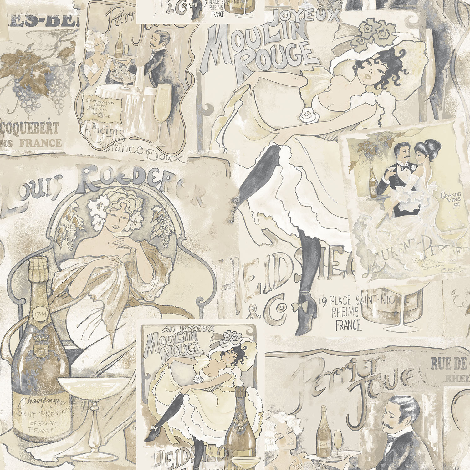 Tapet Galerie Wallcoverings Champagne Posters G56114