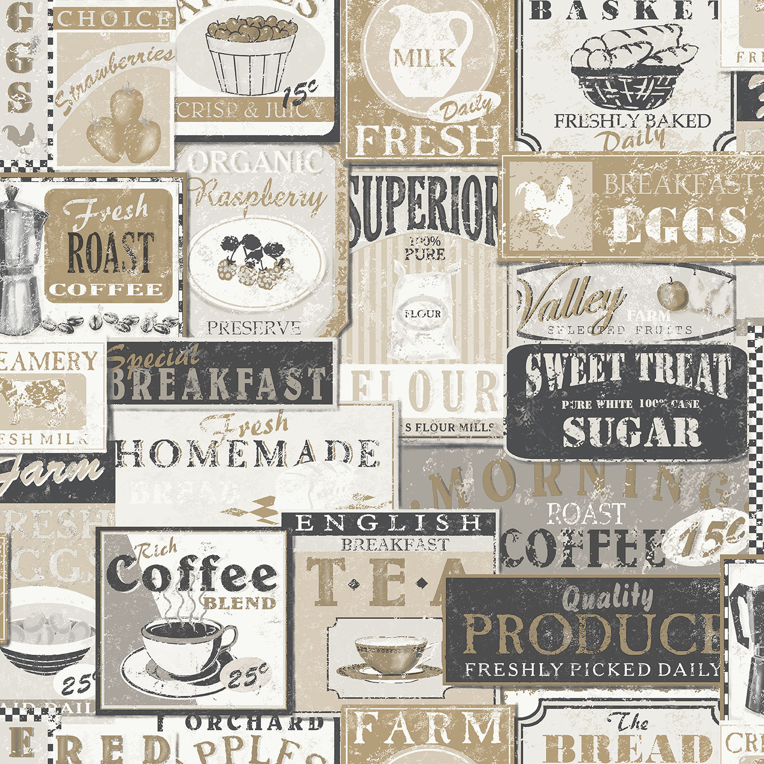 Tapet Galerie Wallcoverings Enamel Signs G56169