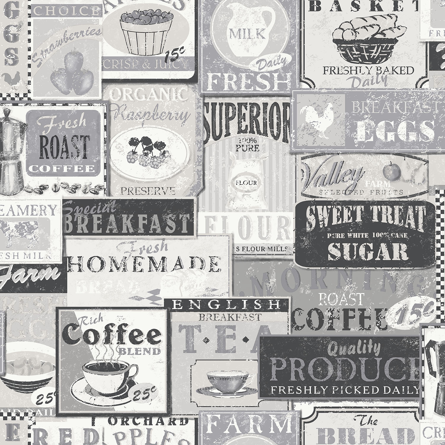 Tapet Galerie Wallcoverings Enamel Signs G56170