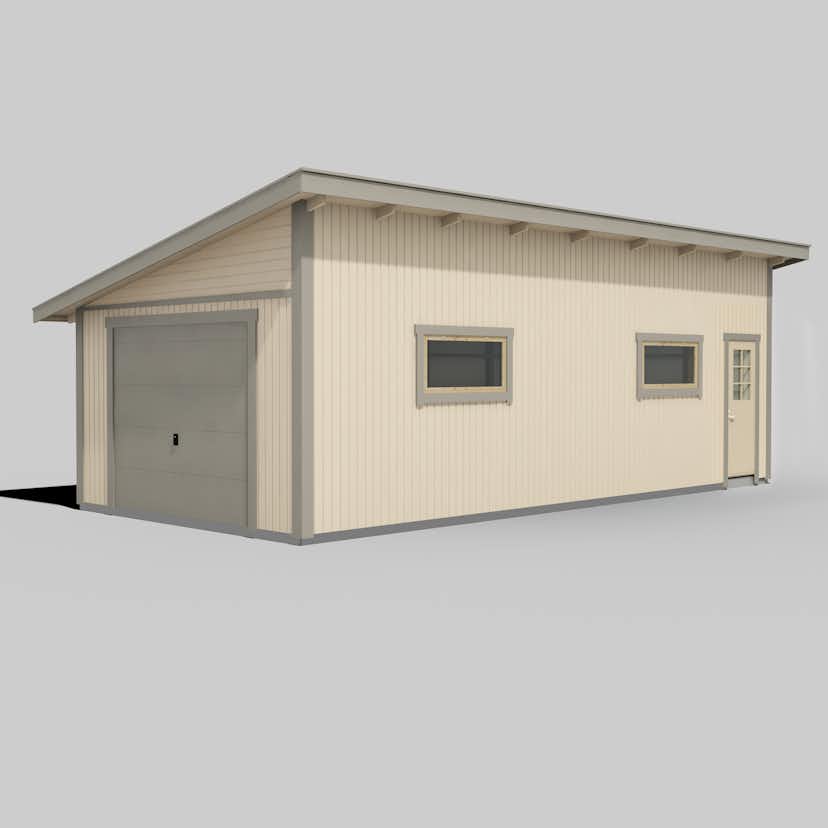 Garage Trähuset 35 m2 Pulpettak
