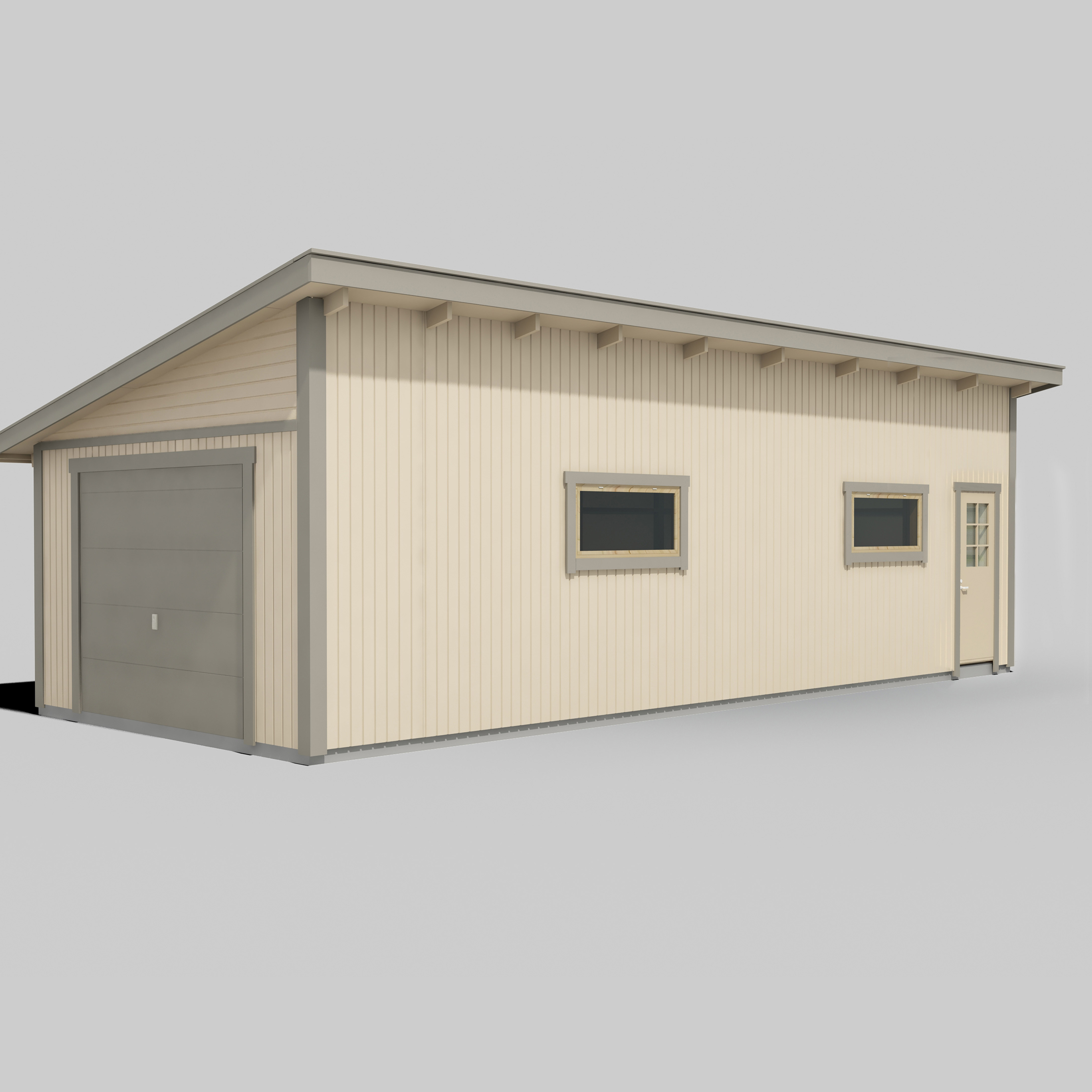 Garage Trähuset 40 m2 Pulpettak