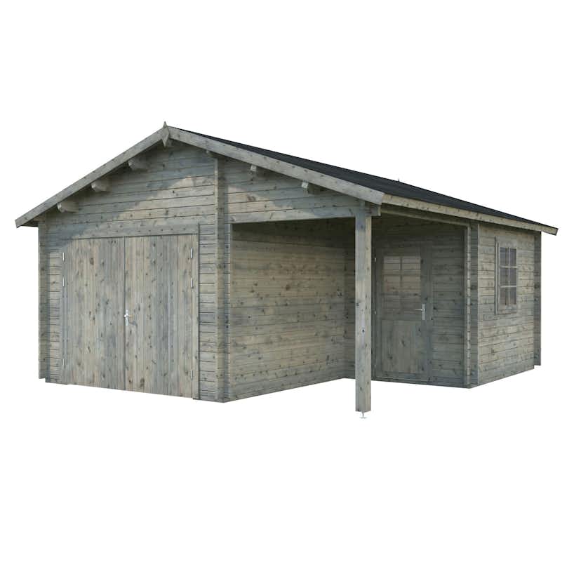 Palmako Garage Roger 21,9 m2 med Slagport 21,9+5,2 with wooden gate 102485