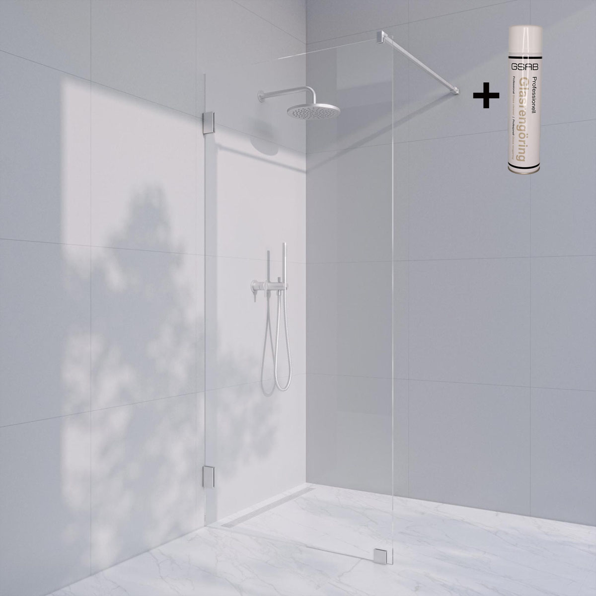 Duschv&auml;gg Invitrea Flair GH1 med Glasreng&ouml;ring