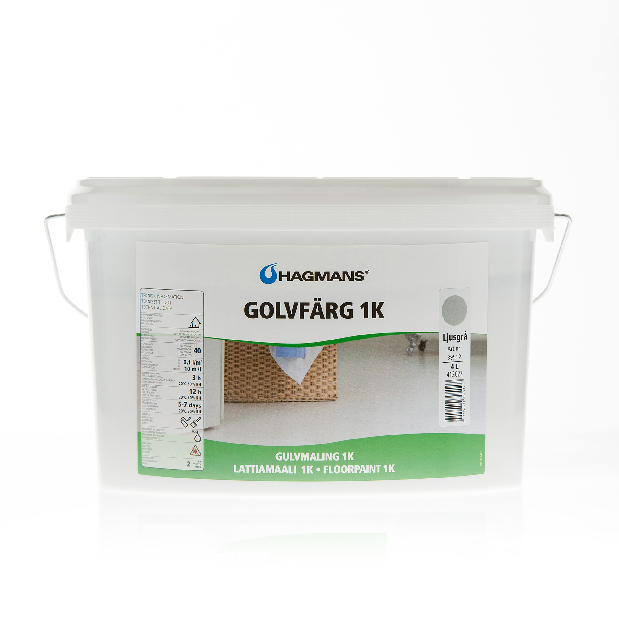 Golvfärg Hagmans 1K Svart, 1 L