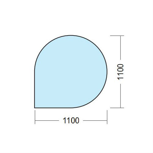 Gulvglass Kaminexperten 1100 x 1100 Dråpe