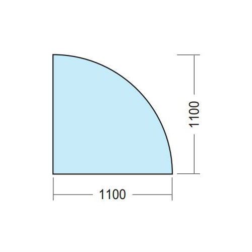 Gulvglass Kaminexperten 1100 x 1100 Hjørne