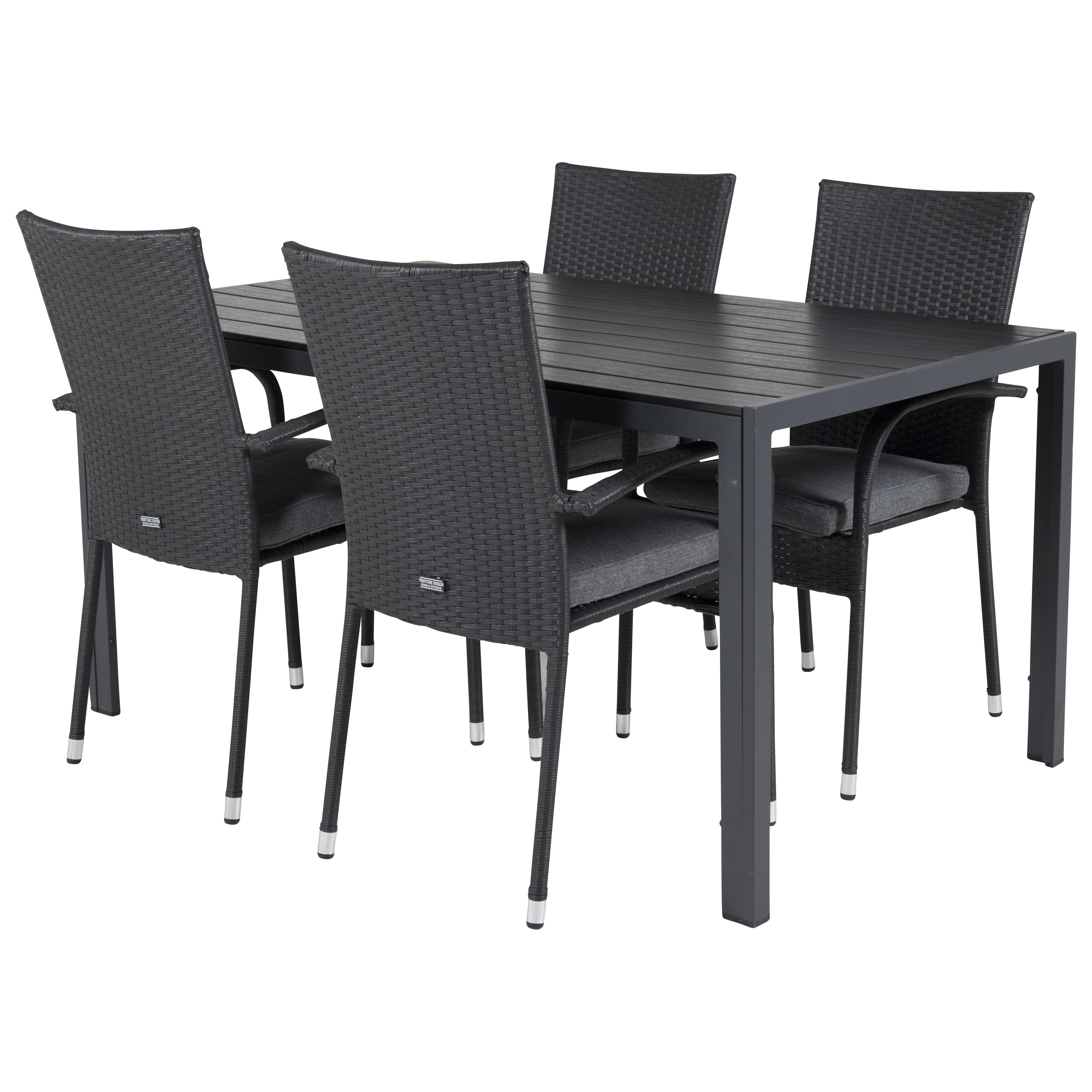 Spisegruppe Venture Home Bront 150 med 4 Asta Stoler