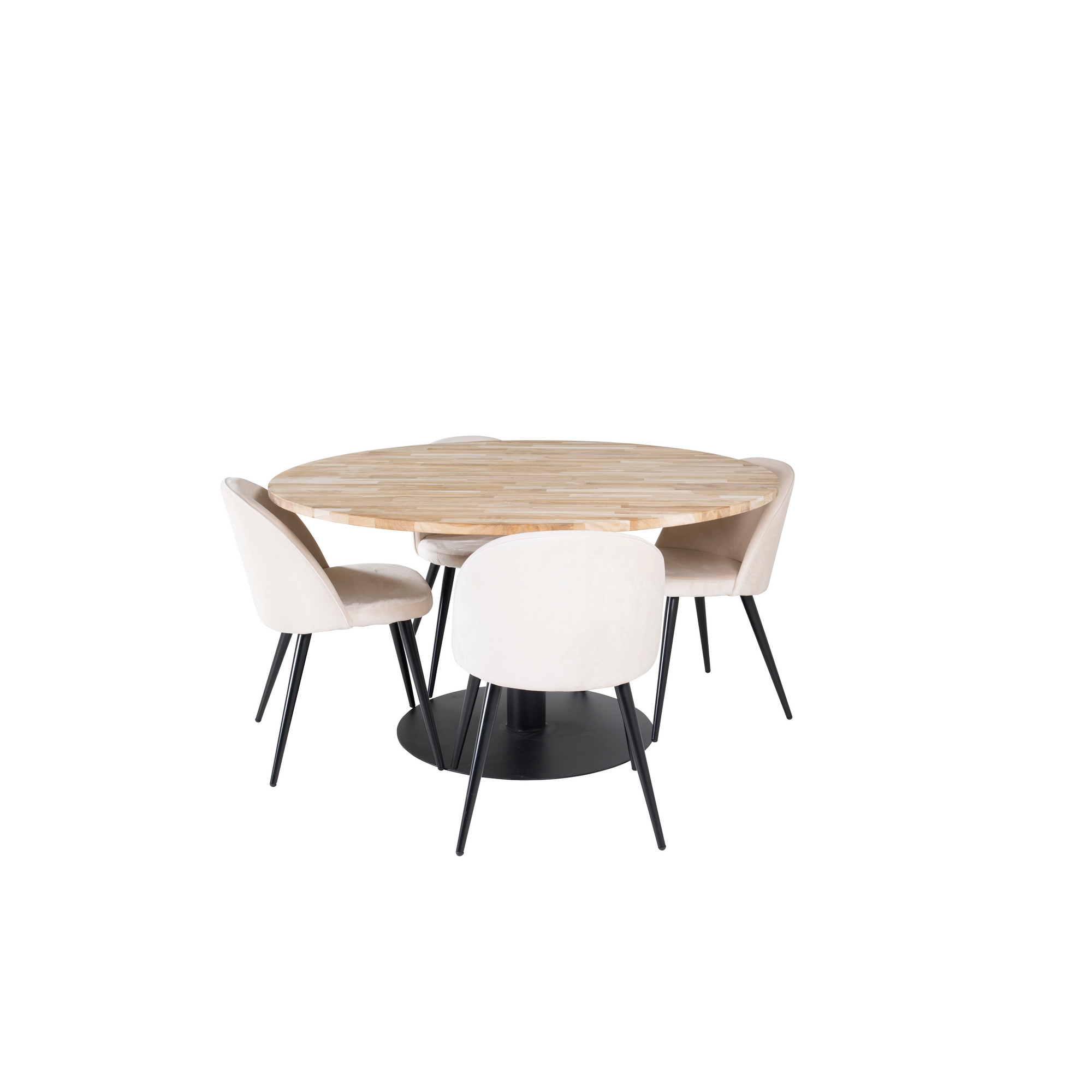 Spisegruppe Venture Home Cirebon med 4 Velvet Stoler