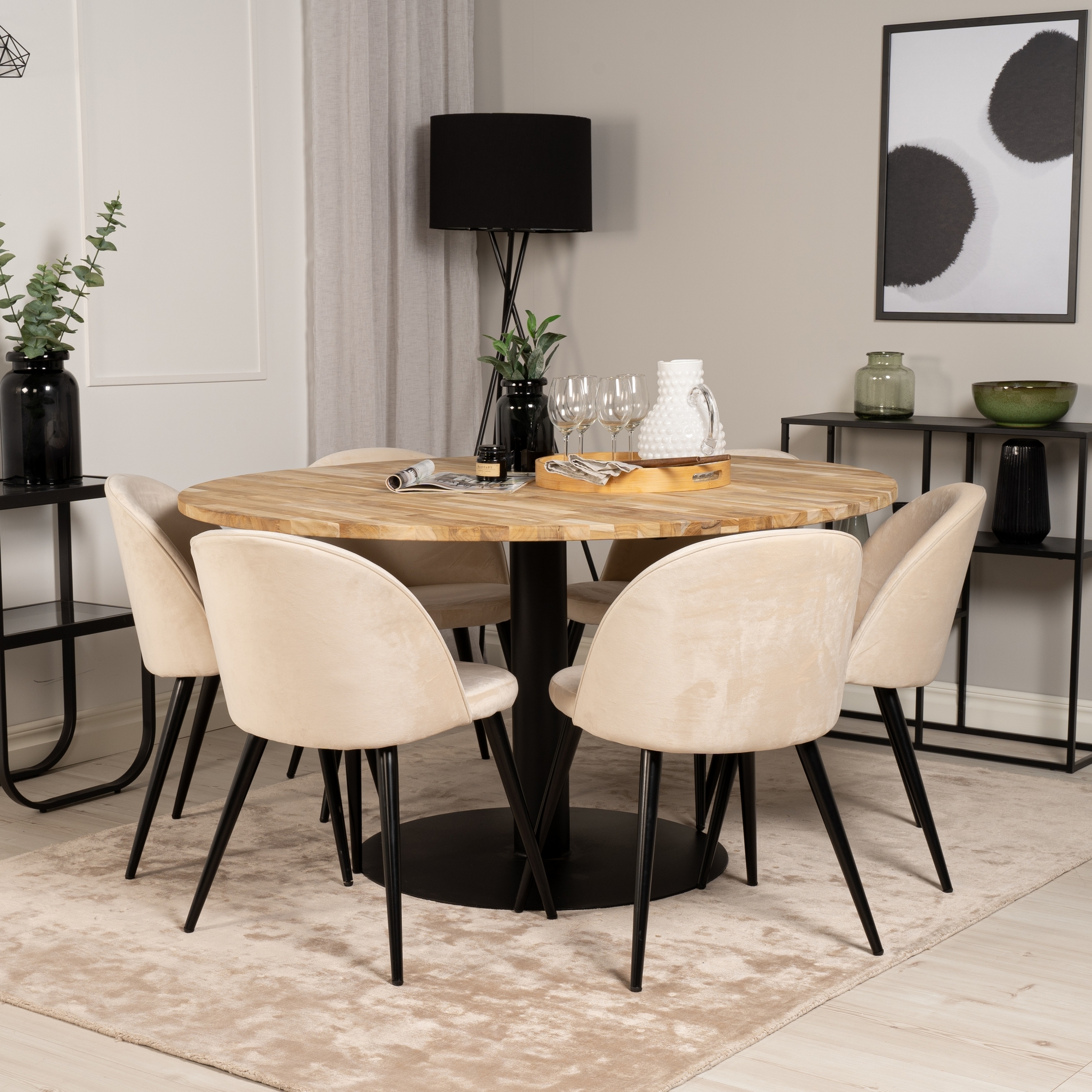 Spisegruppe Venture Home Cornelia med 6 Valentina Stoler