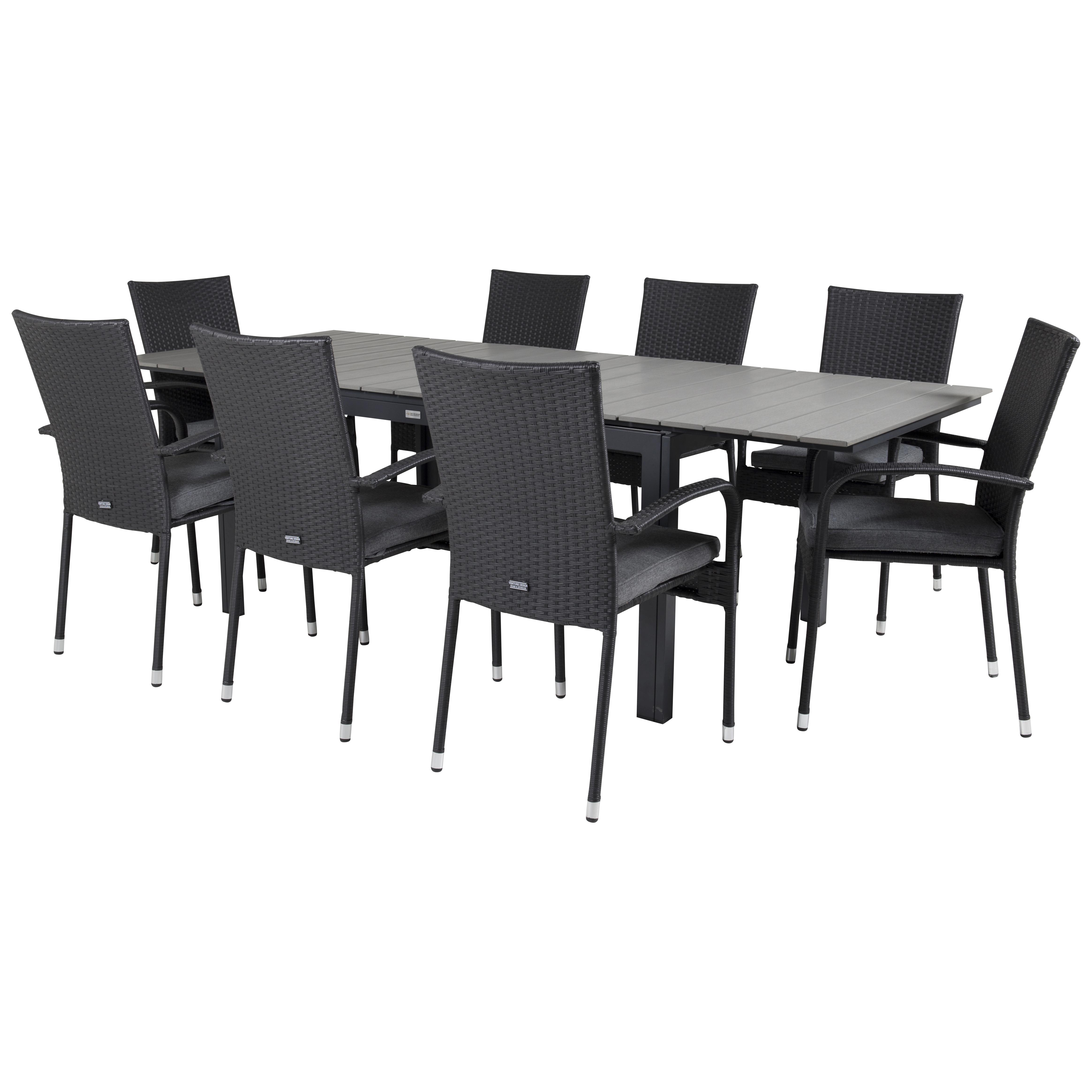 Spisegruppe Venture Home Lova 160/240 med 8 Asta Stoler