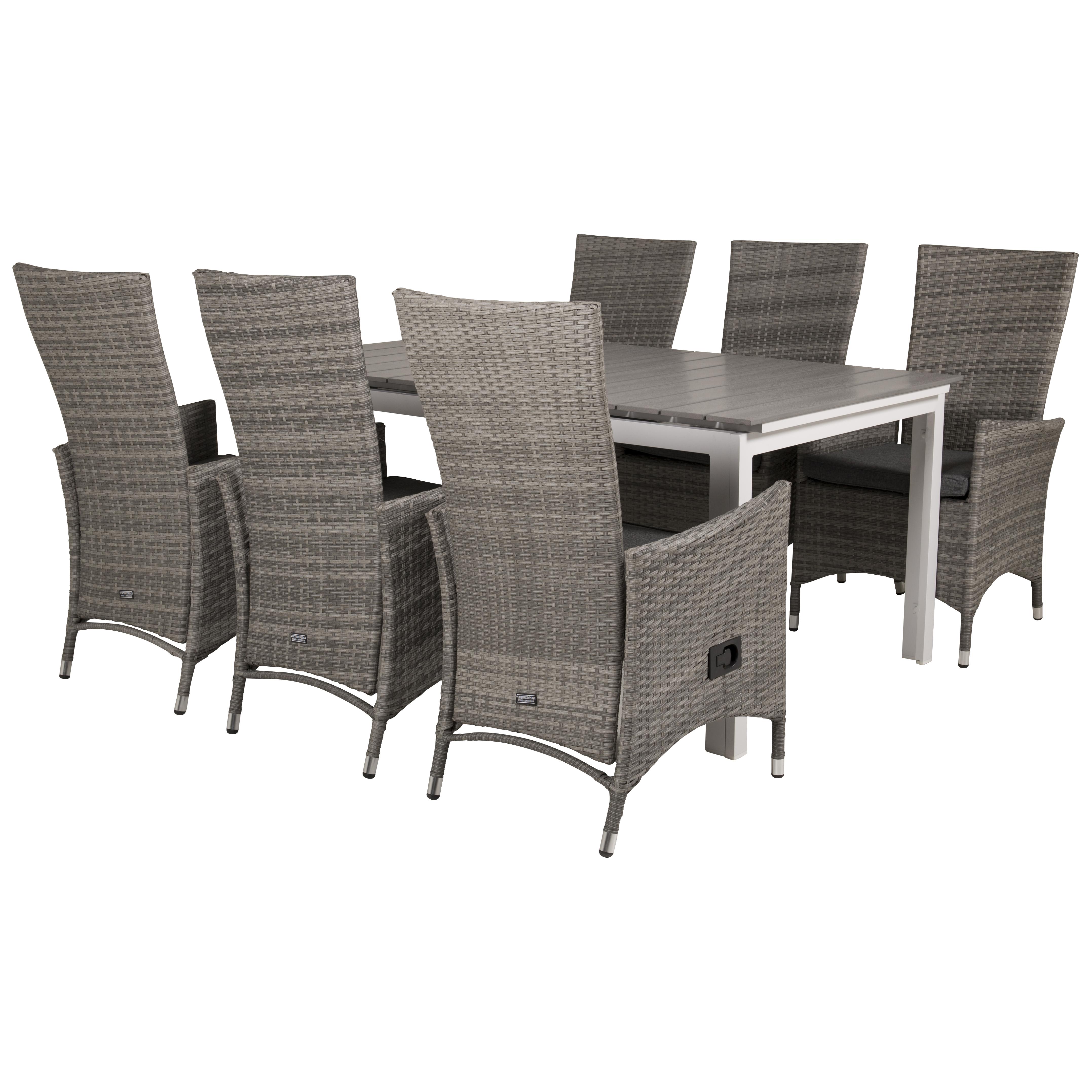 Spisegruppe Venture Home Lova 160/240 med 6 Pishi Stoler