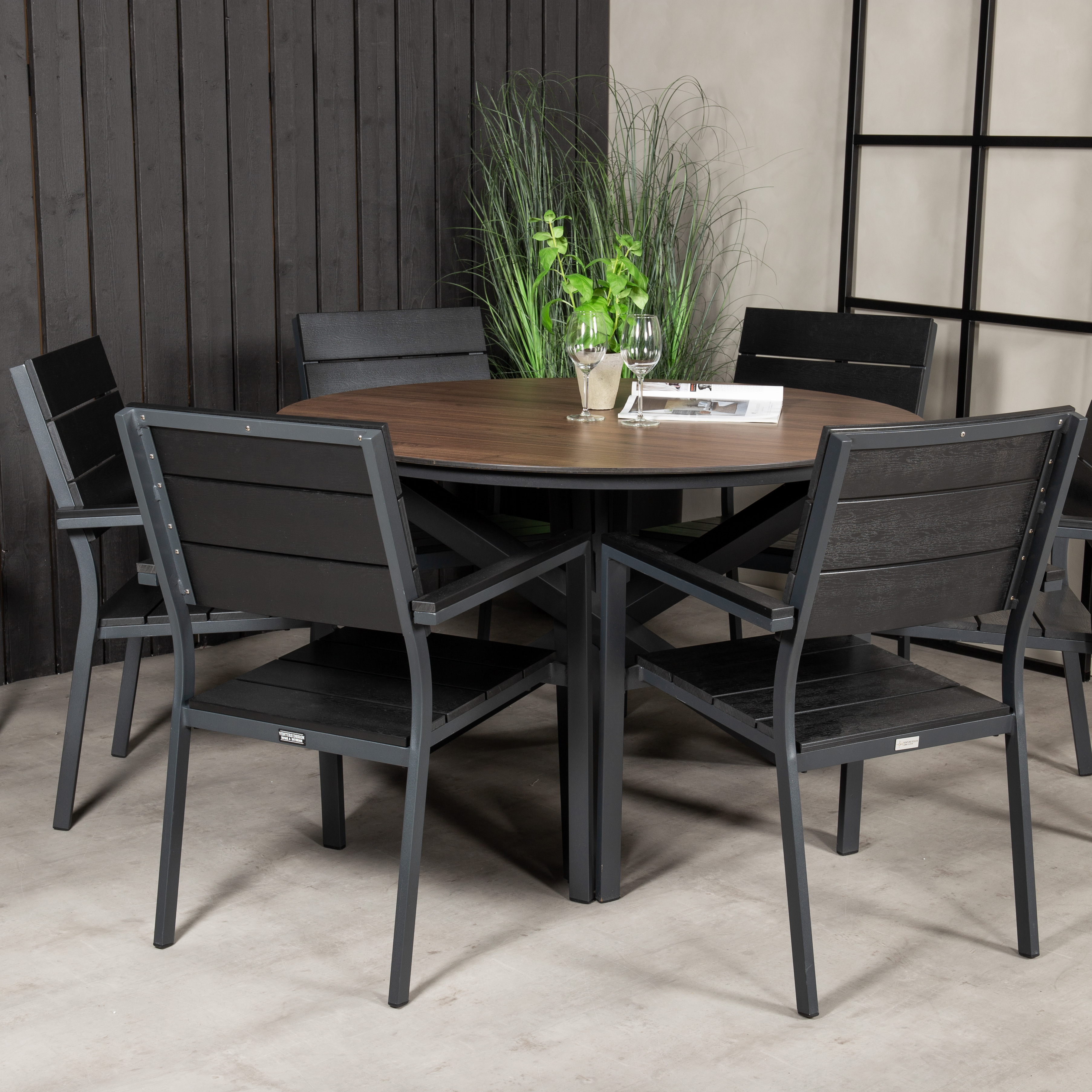 Spisegruppe Venture Home Lea Ø 120 med 6 Lova Stoler