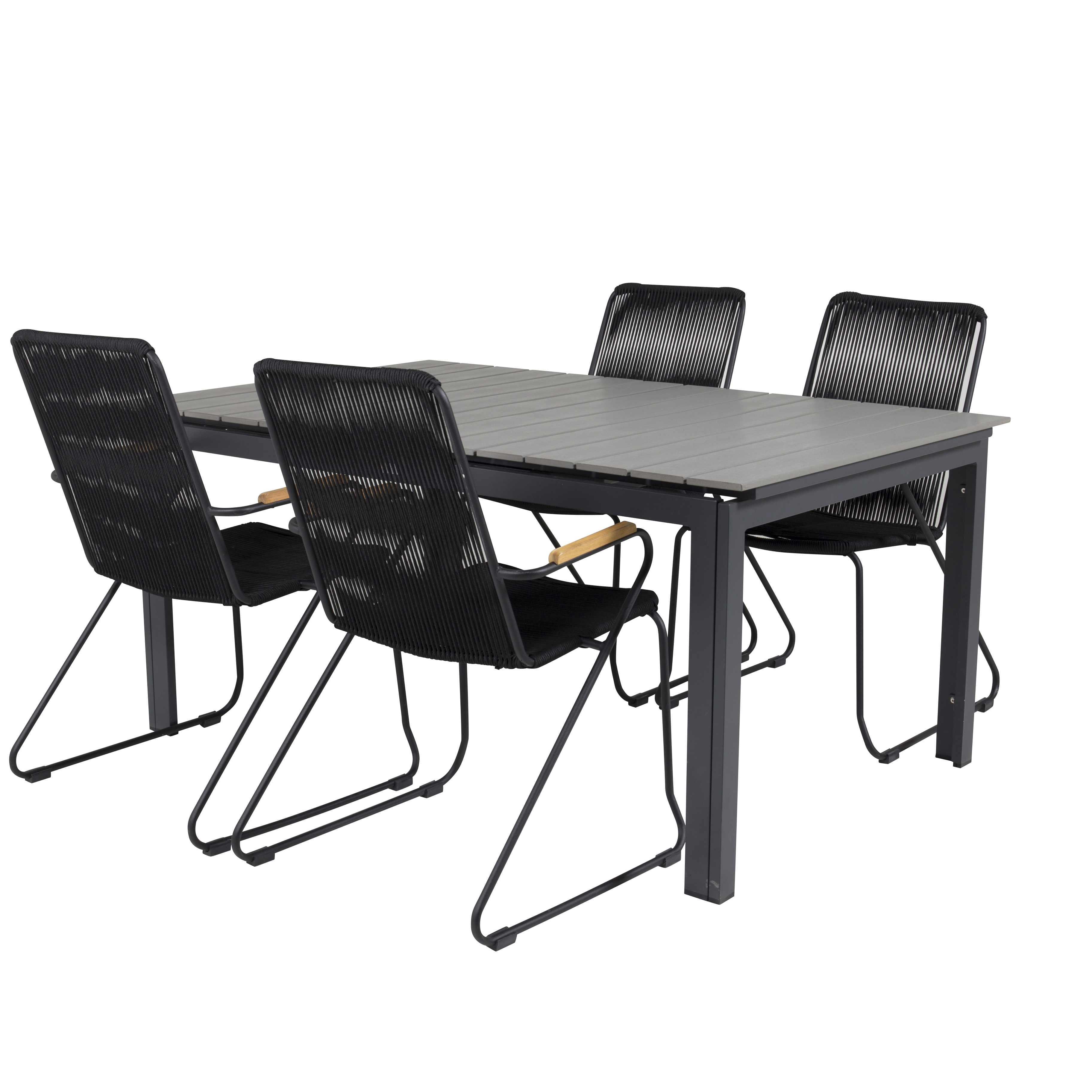 Matgrupp Venture Design Lova 160/240 med 4 Berfin Karmstolar