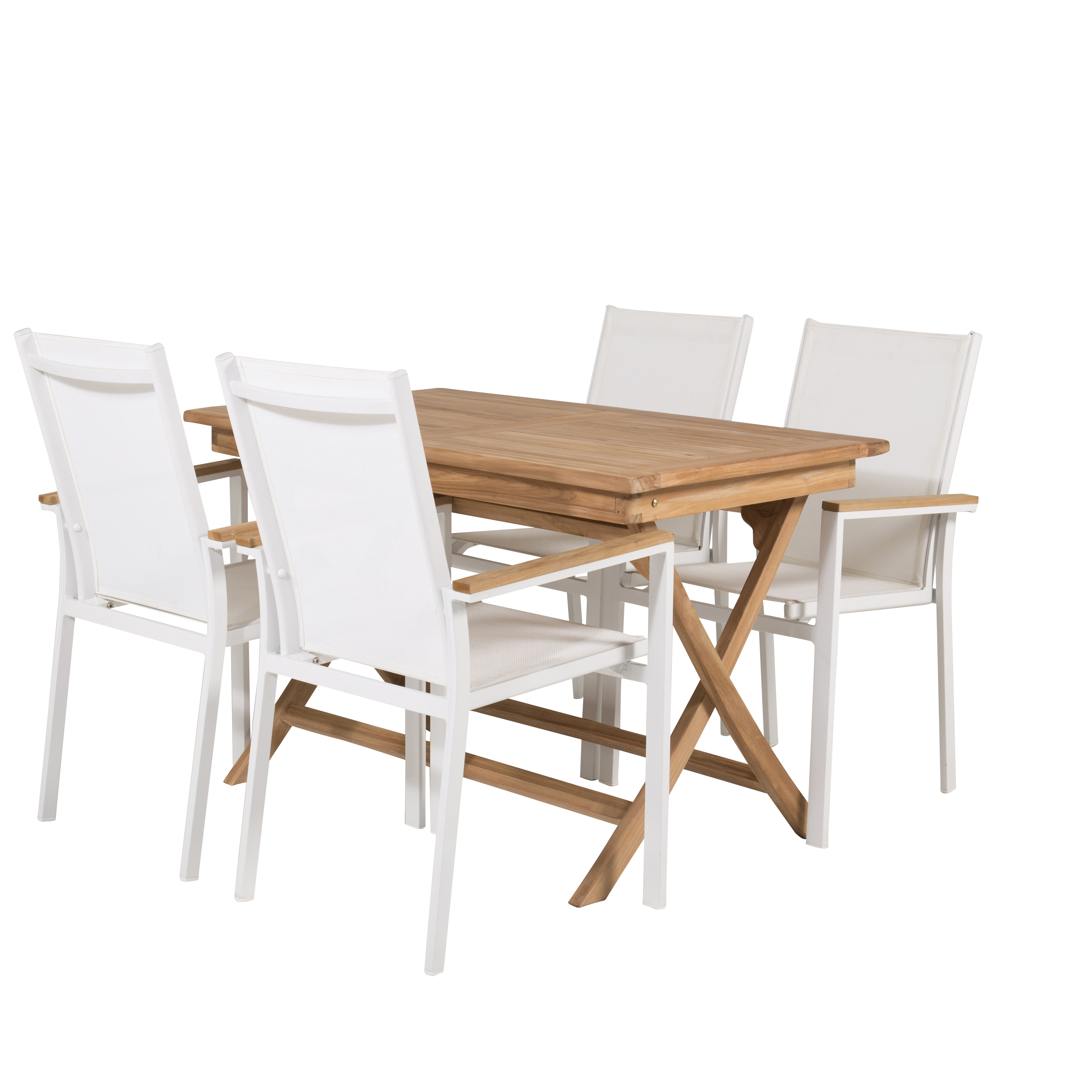 Matgrupp Venture Design Kiara 120 med 4 Thea Matstolar Vit/Teak