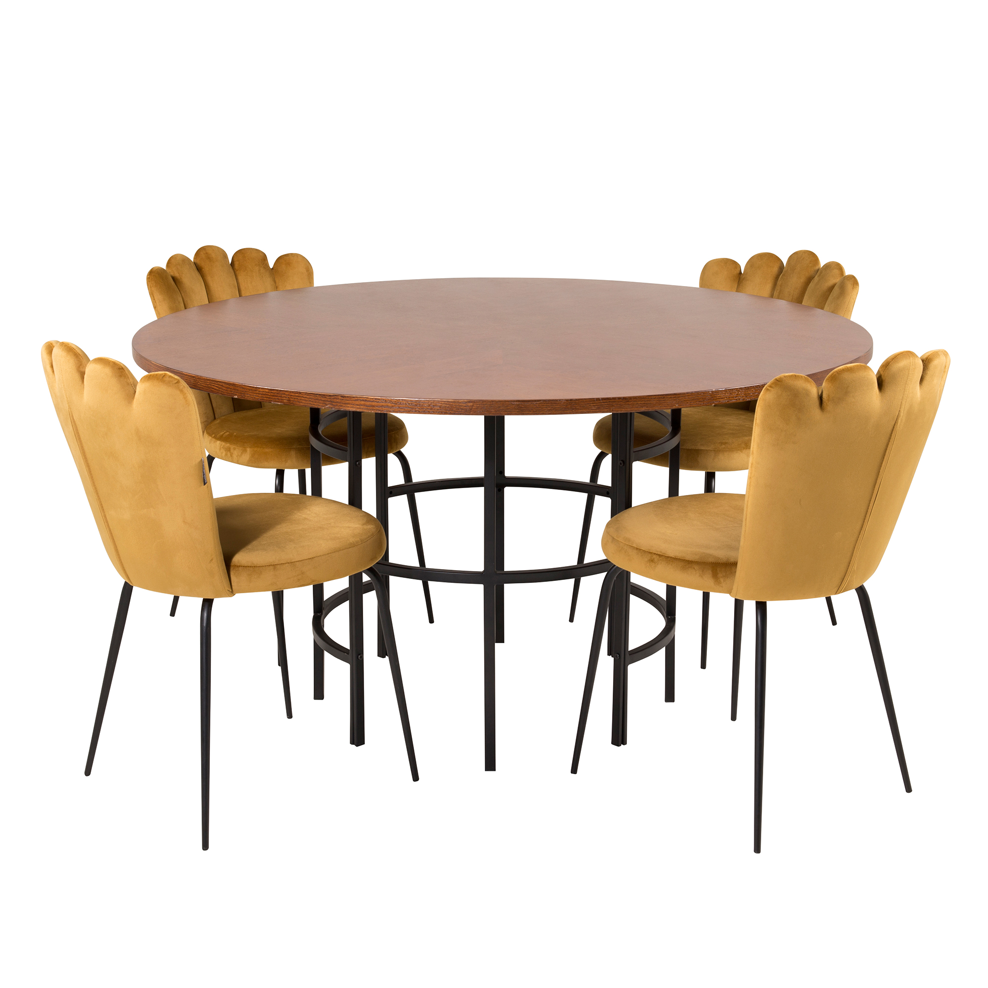 Spisegruppe Venture Home Copenhagen med 4 Limhamn Light Gull Stoler