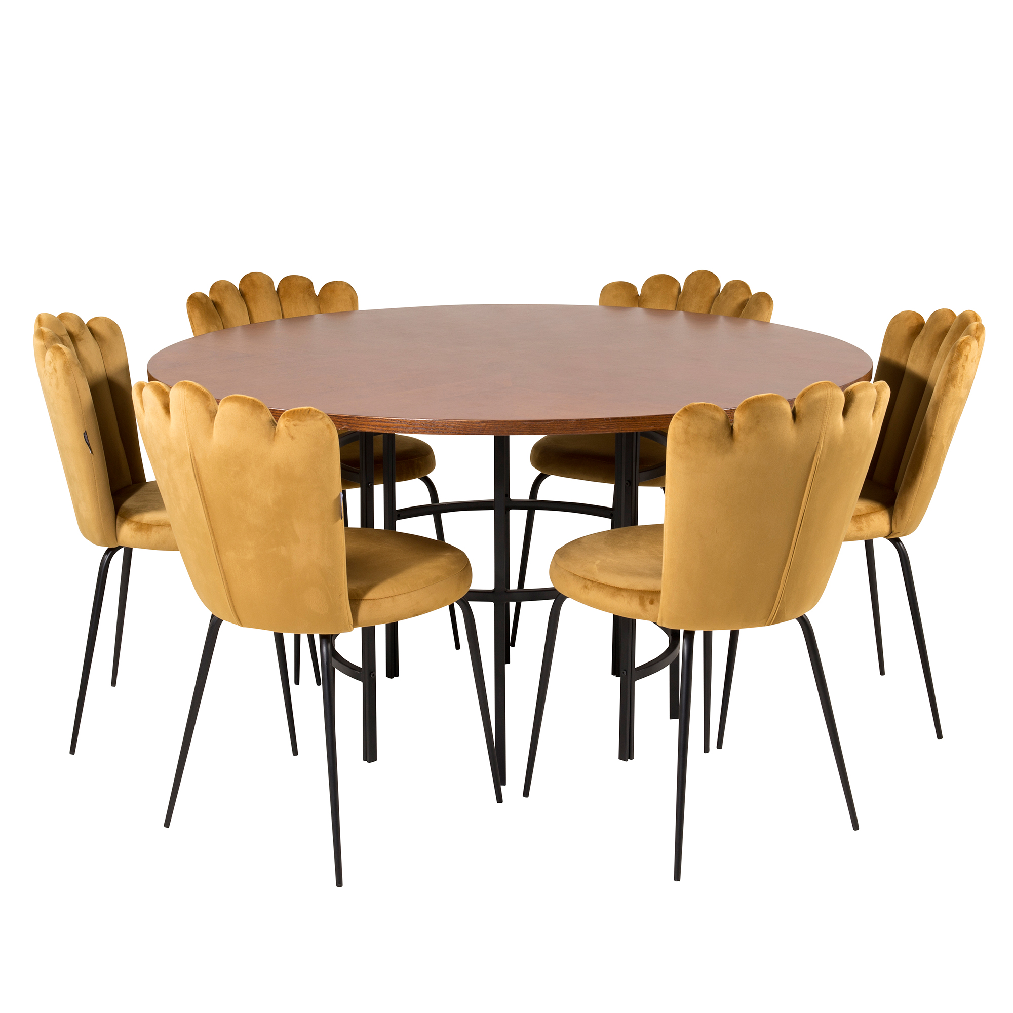 Spisegruppe Venture Home Copenhagen med 6 Limhamn Light Gull Stoler