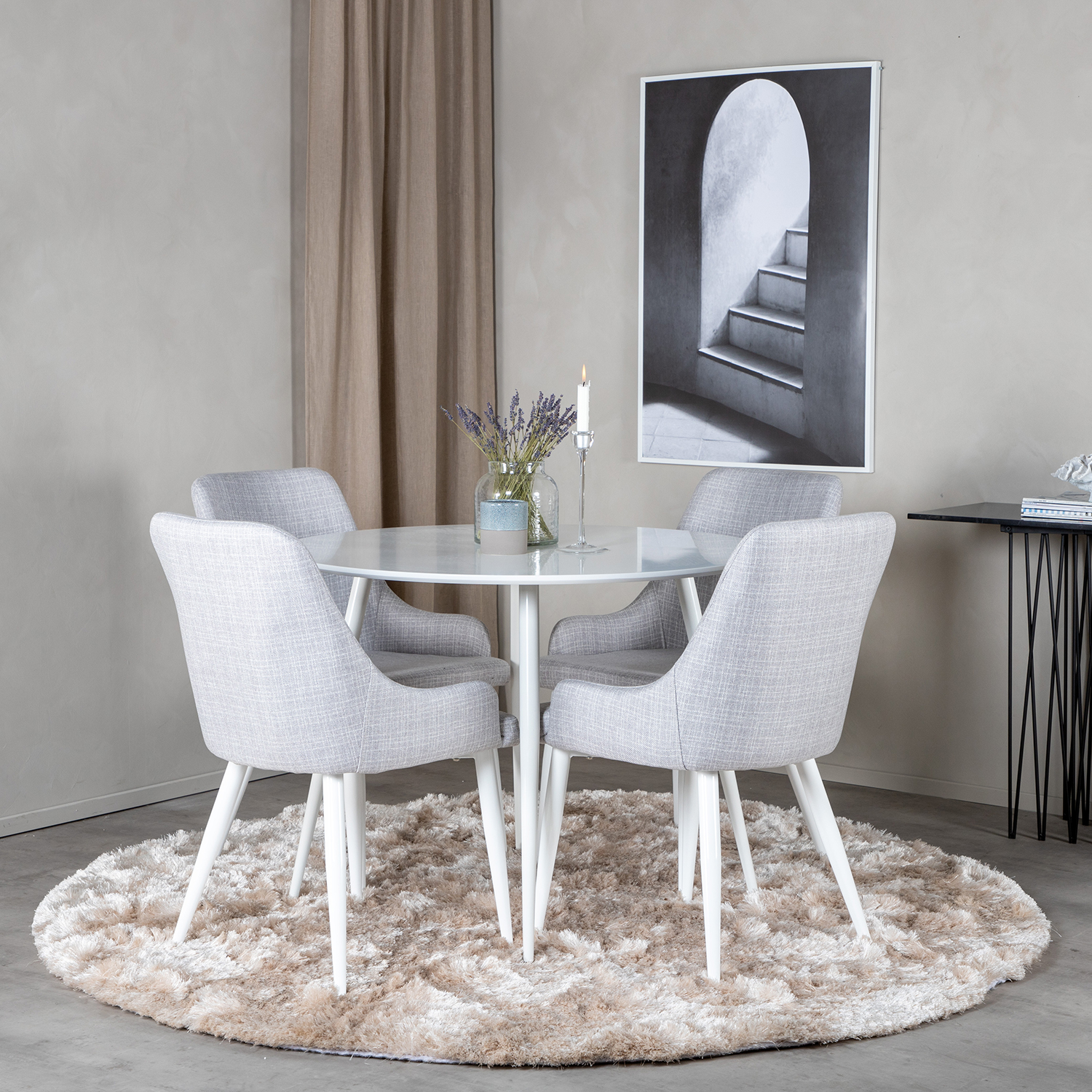 Spisegruppe Venture Home Plake med 4 Plake Stoler Rundt