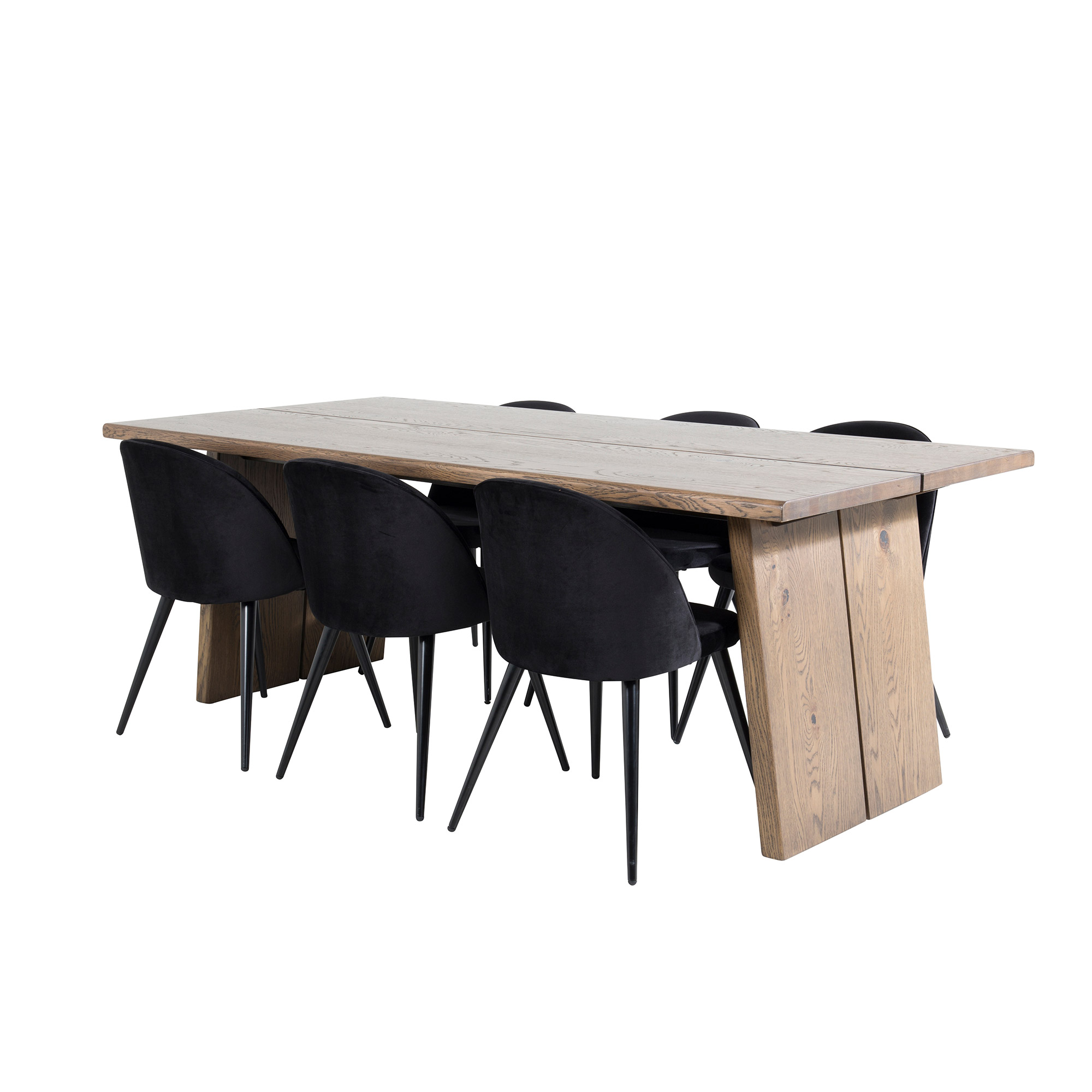 Spisegruppe Venture Home Lotus med 6 Valentina Stoler Fløyel