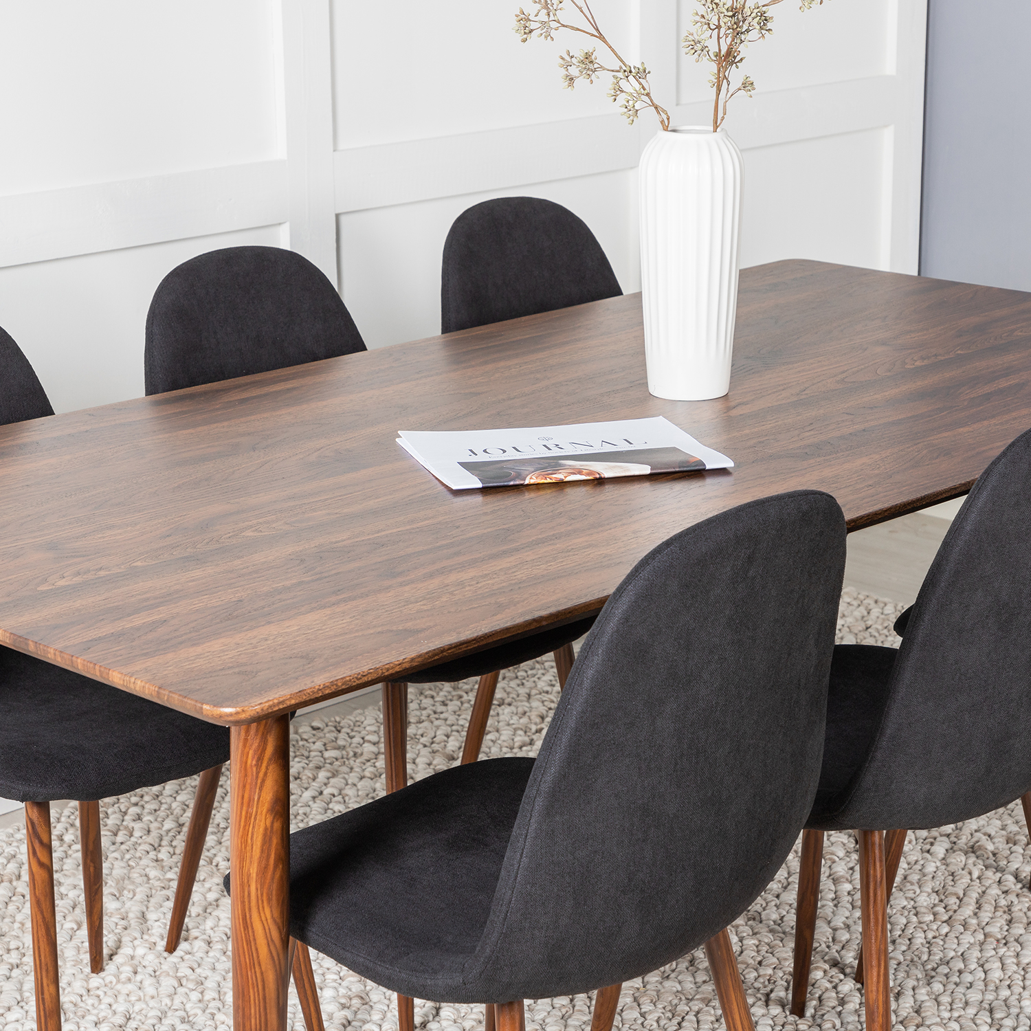 Spisegruppe Venture Home Pobbie 180 med 6 Stoler Polyester