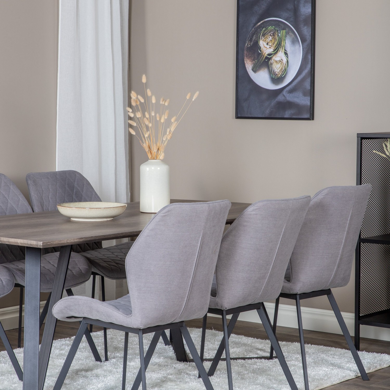 Spisegruppe Venture Home Madde med 6 Geneva Stoler