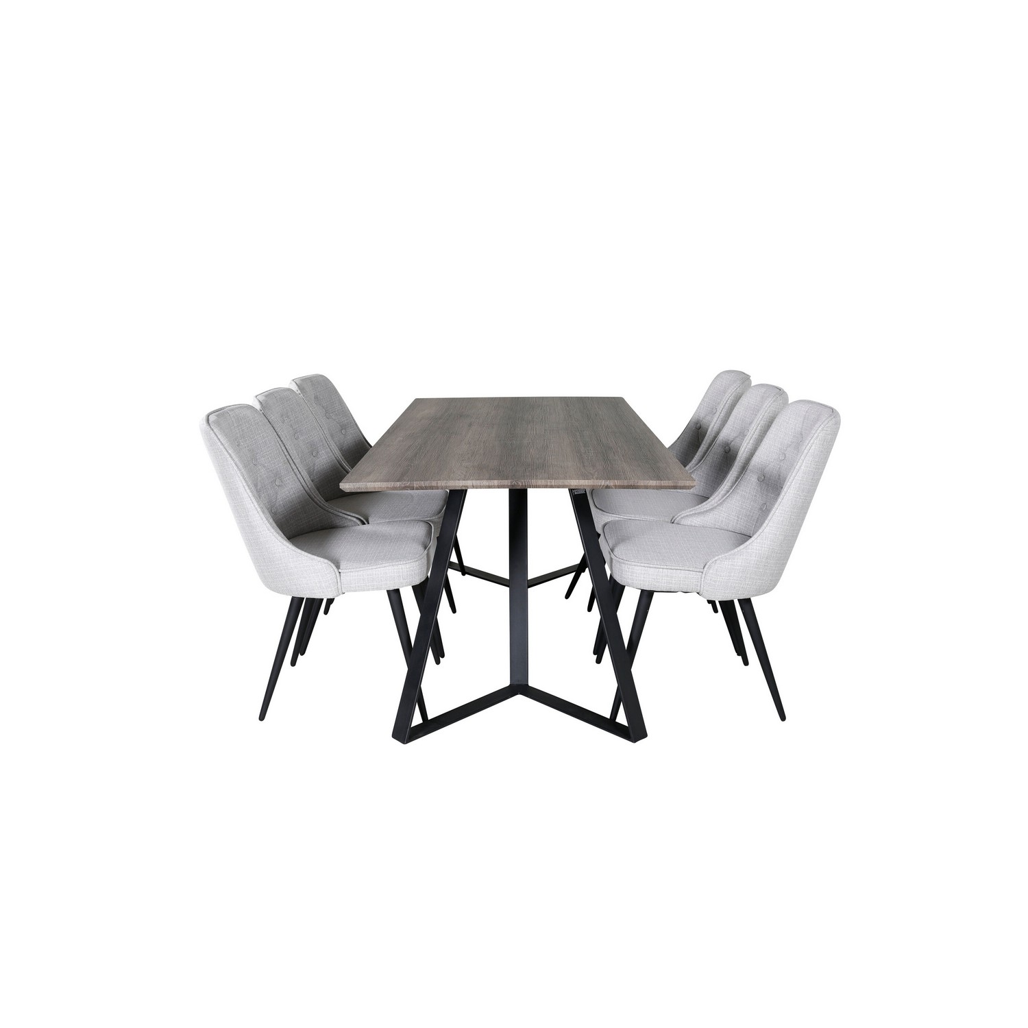 Spisegruppe Venture Home Madde med 6 Vera Stoler Polyester