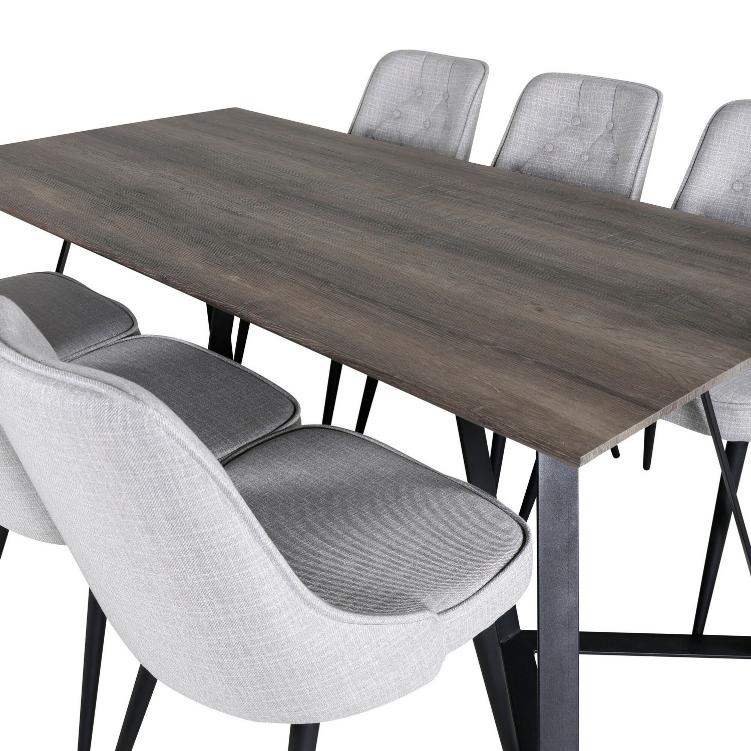 Spisegruppe Venture Home Madde med 6 Vera Stoler Polyester