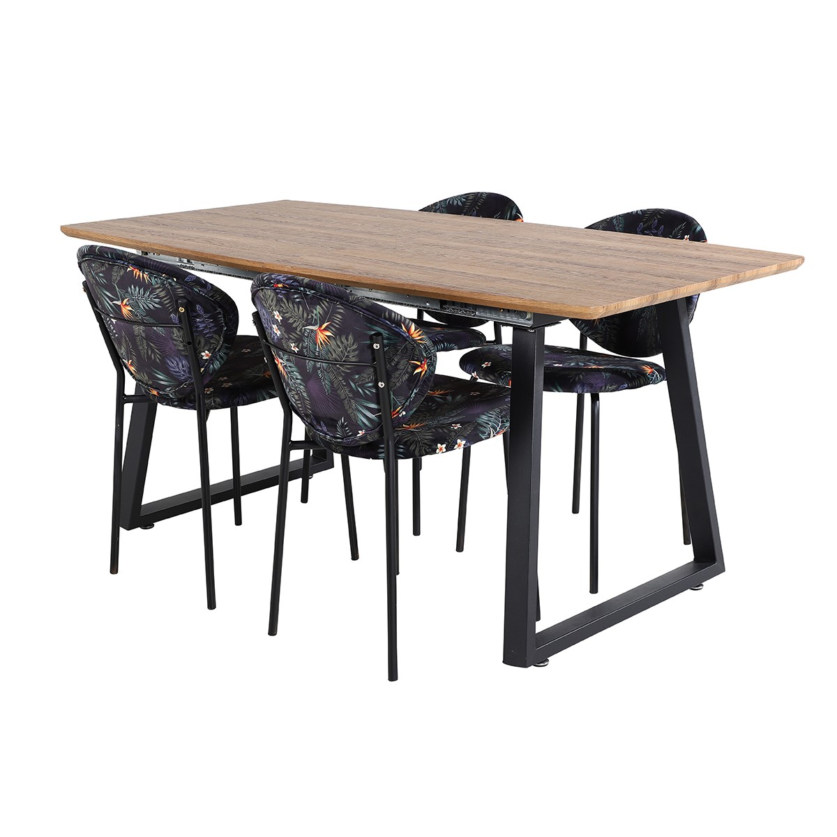 Spisegruppe Venture Home Ina med 4 Valor Stoler Polyester