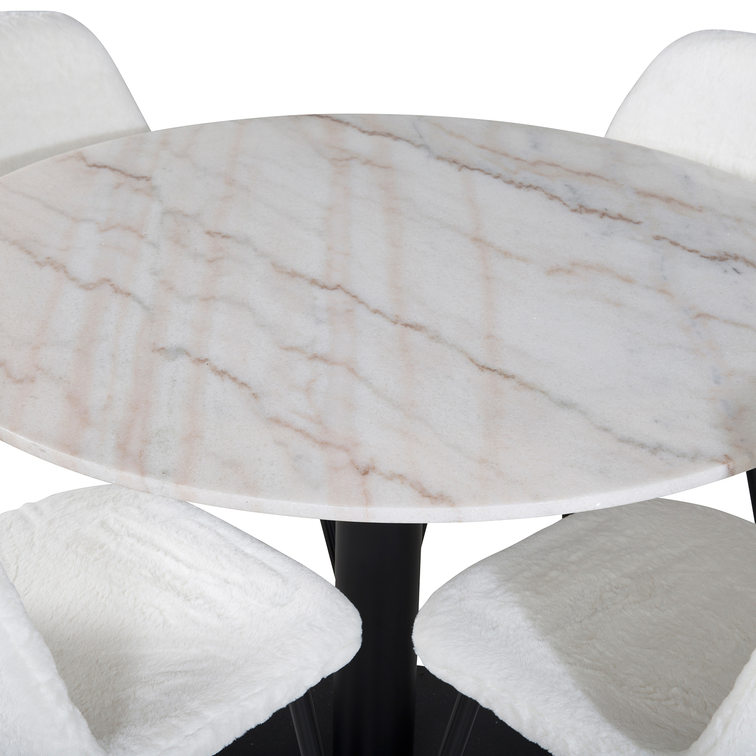 Spisegruppe Venture Home Estelle med 4 Pooya Stoler Polyester