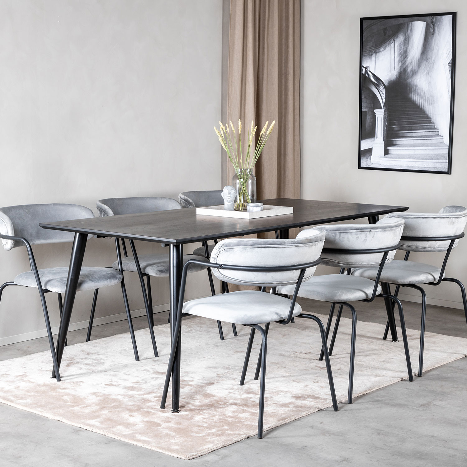 Spisegruppe Venture Home Dipp med 6 Arrow Stoler