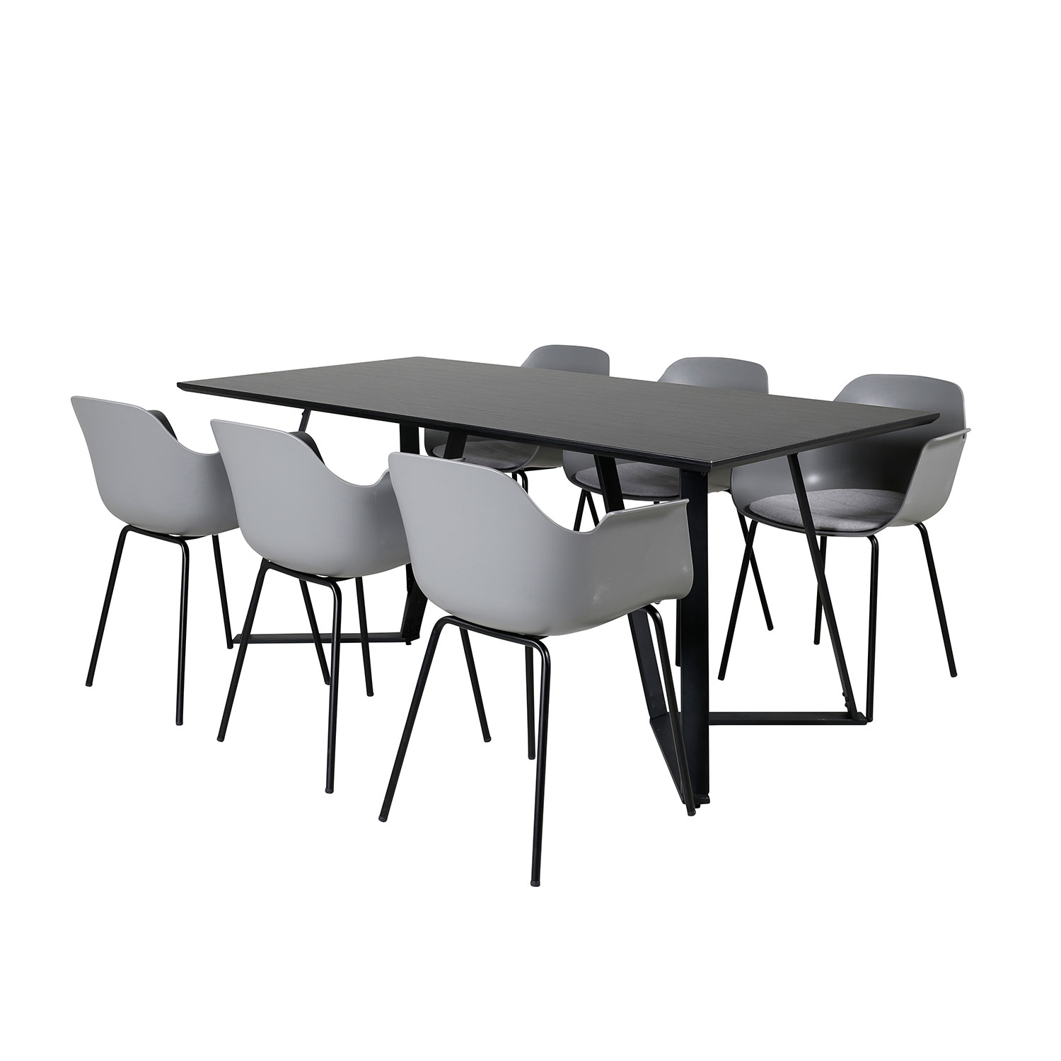 Spisegruppe Venture Home Marina med 6 Comfort Plastic Stoler