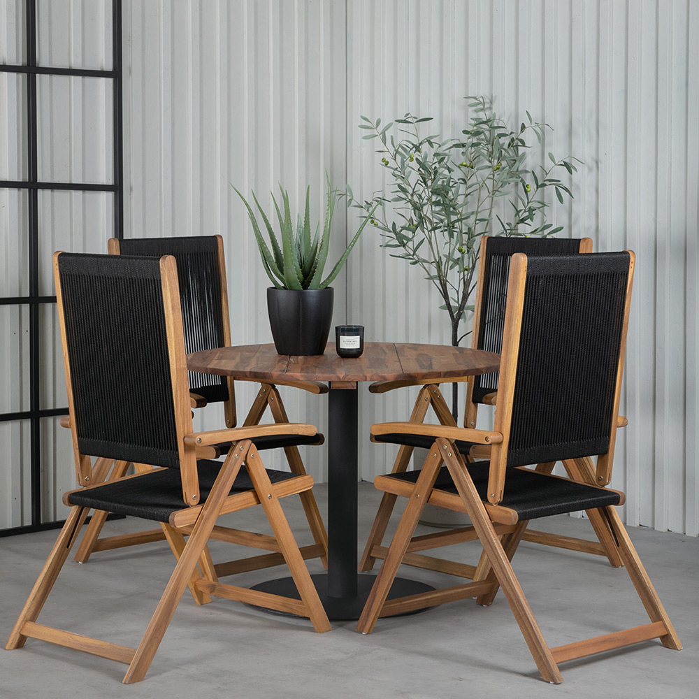 Spisegruppe Venture Home Canne med 4 Jimbo Sammenleggbara Spisestoler