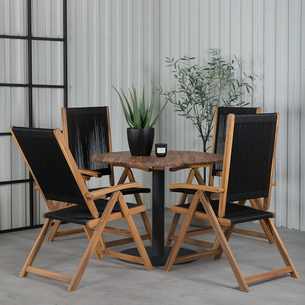 Spisegruppe Venture Home Canne med 4 Jimbo Sammenleggbara Spisestoler