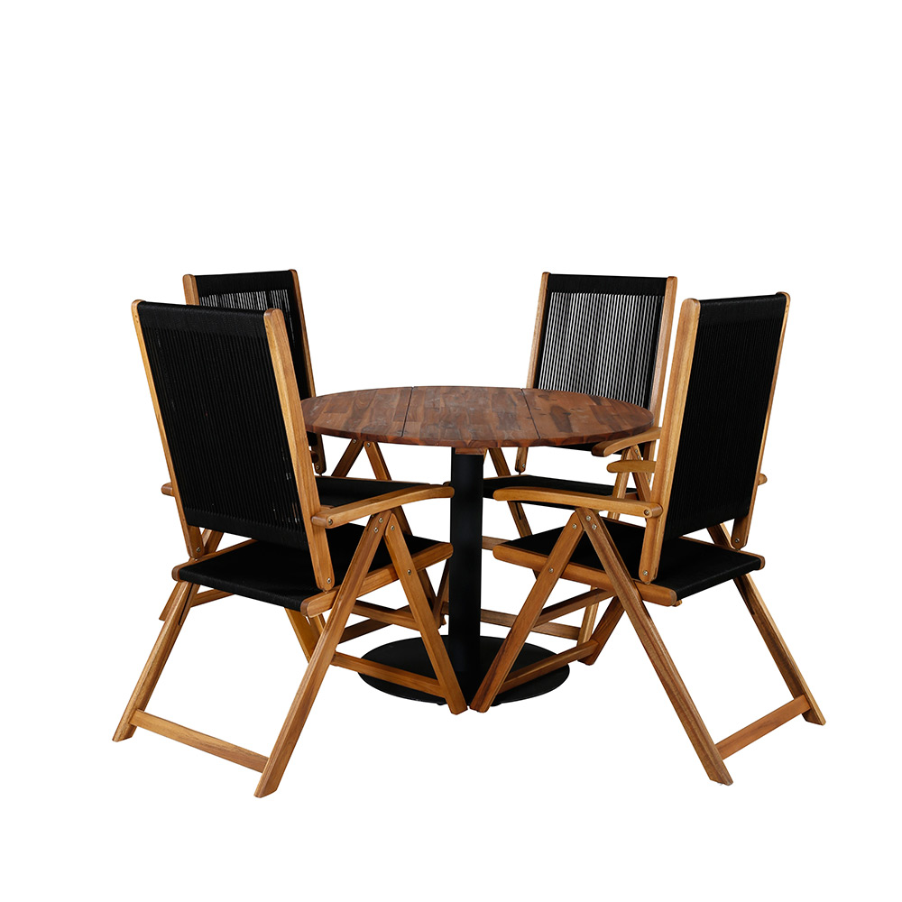 Spisegruppe Venture Home Canne med 4 Jimbo Sammenleggbara Spisestoler