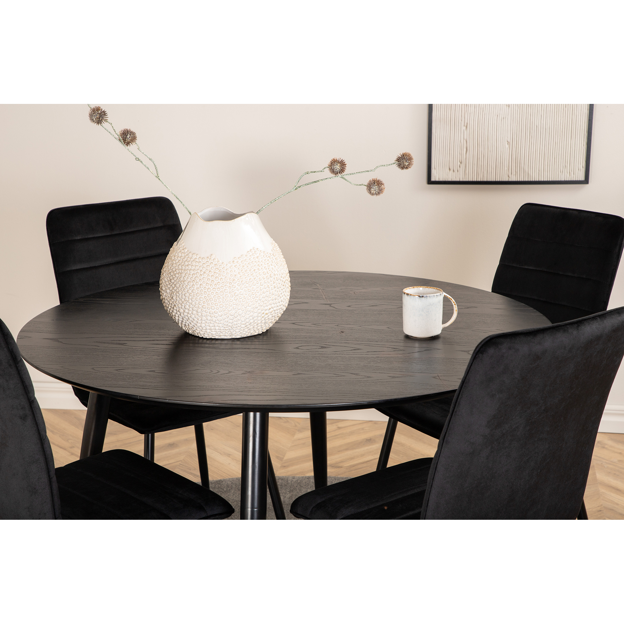 Spisegruppe Venture Home Dipp Ø115 cm med 4 Windu Stoler