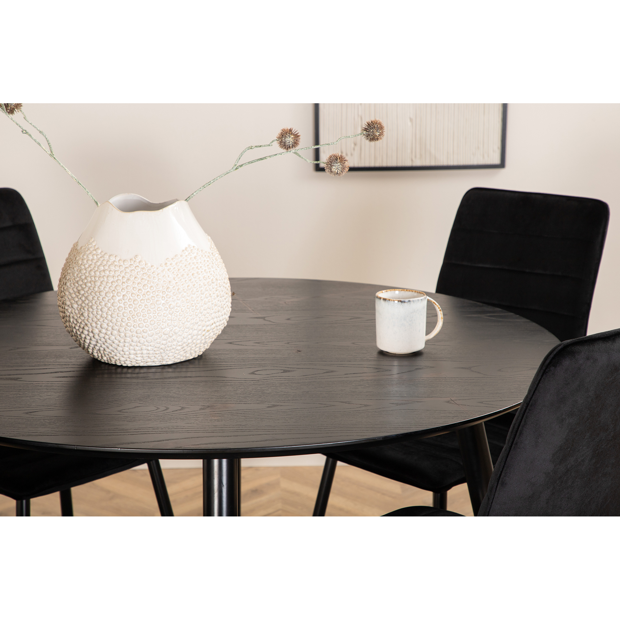 Spisegruppe Venture Home Dipp Ø115 cm med 4 Windu Stoler