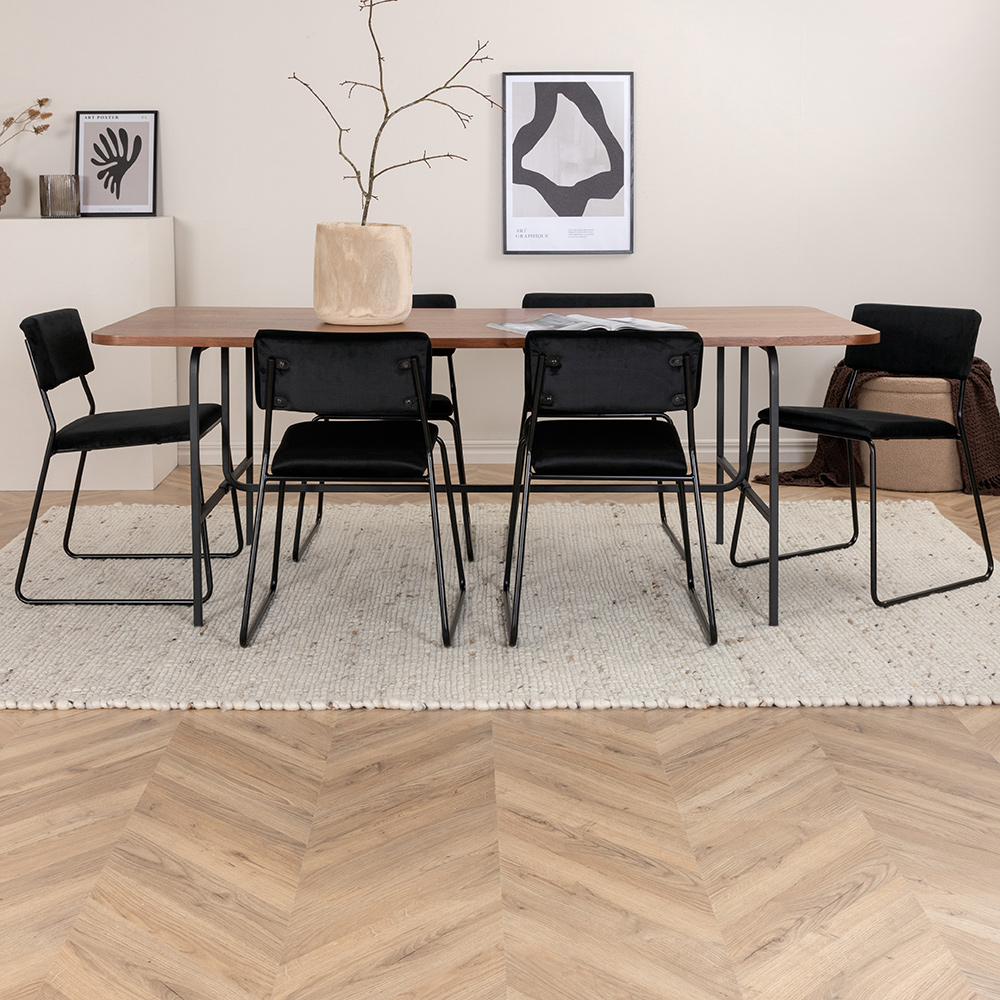 Spisegruppe Venture Home Chicago Spisebord og Kungshamn Spisestol Brun